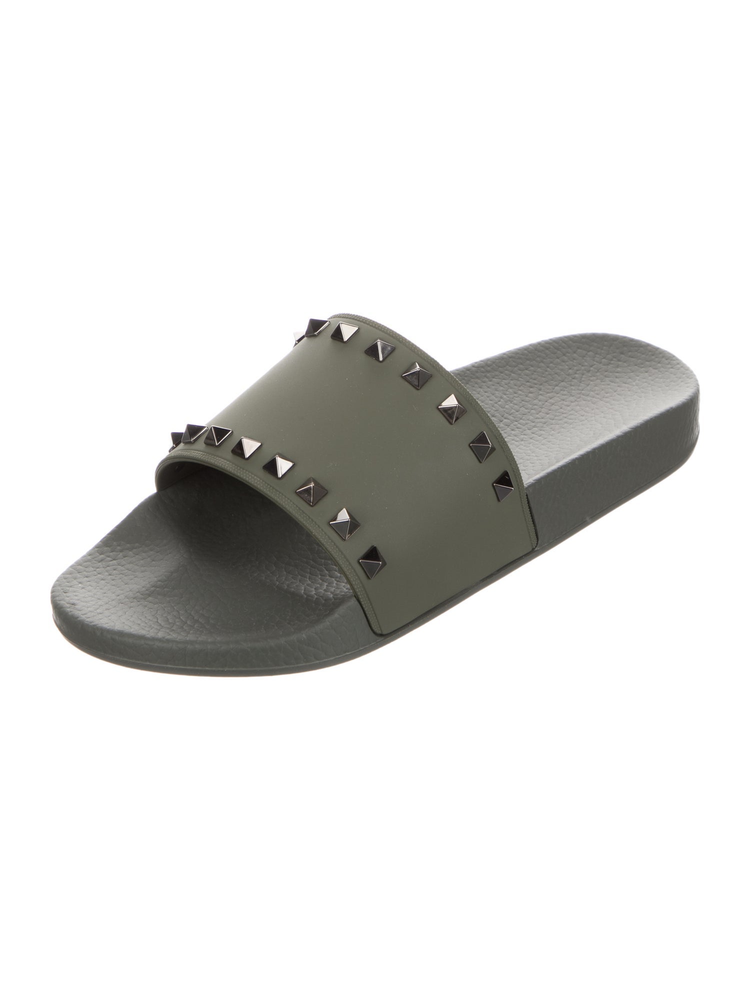 Valentino Rubber Studded Accents Slides w/ Tags
