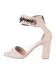 Valentino Chain-Link Accent Suede Sandals