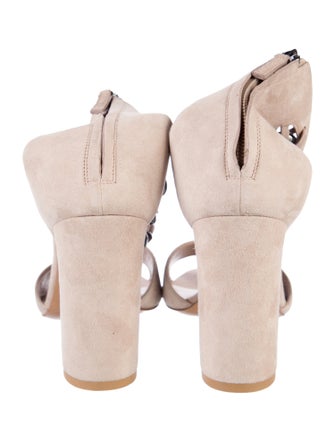 Valentino Chain-Link Accent Suede Sandals