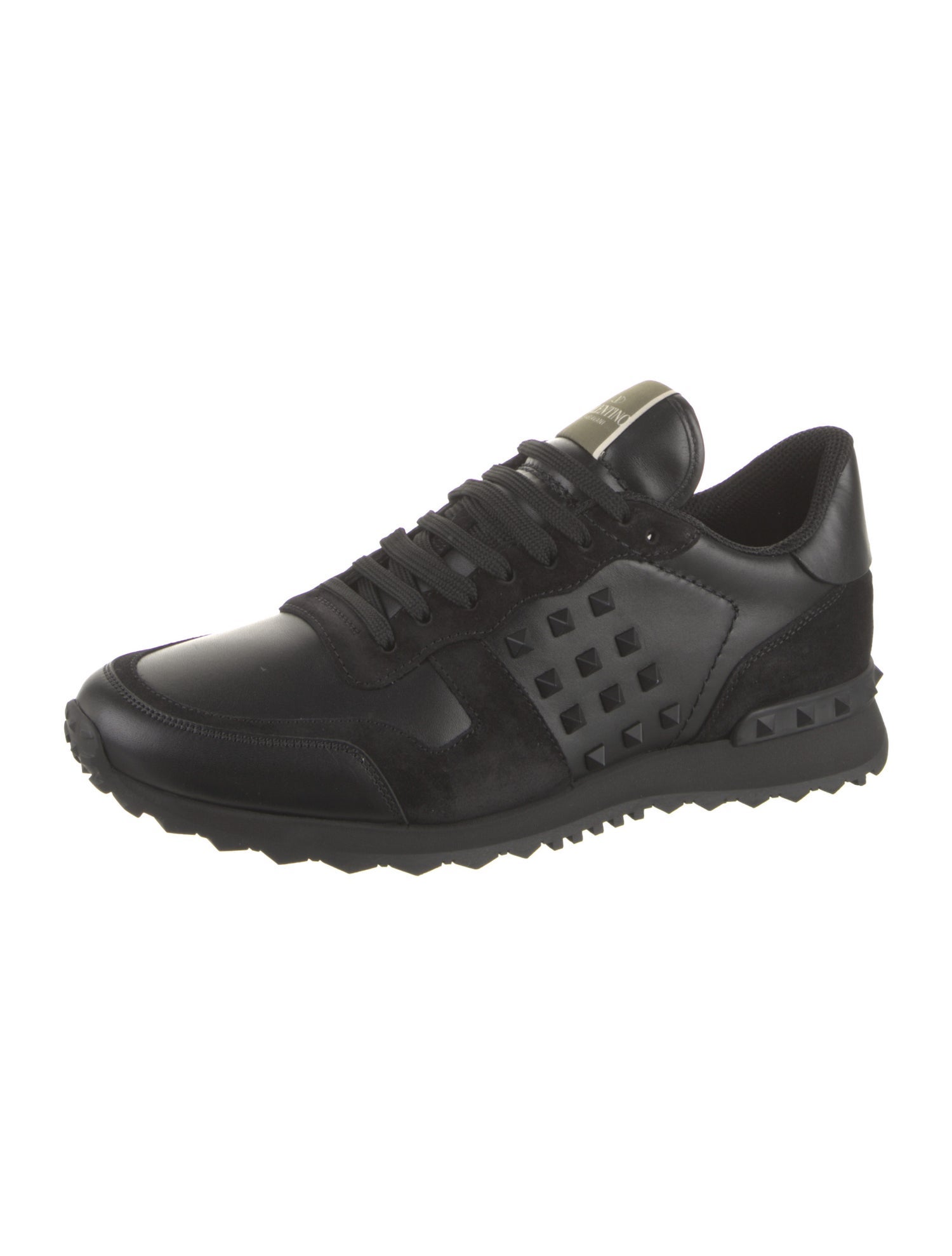 Valentino Leather Studded Accents Athletic Sneakers