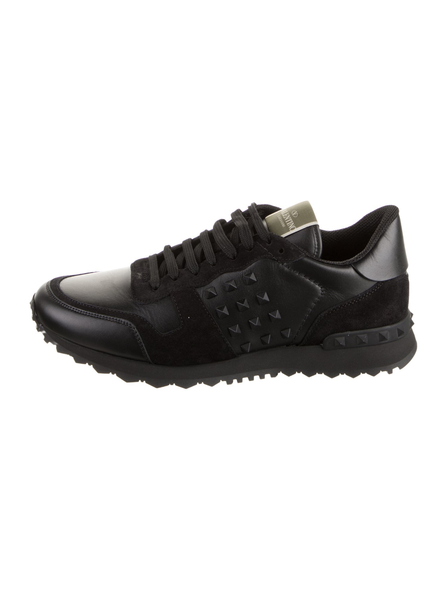 Valentino Leather Studded Accents Sneakers