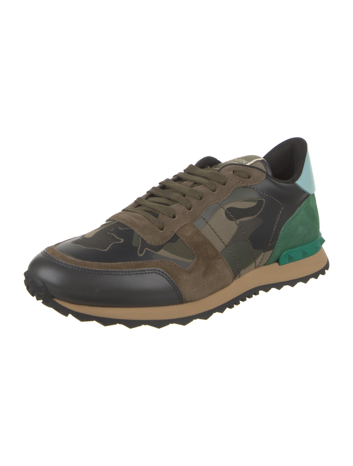 Valentino Leather Printed Athletic Sneakers