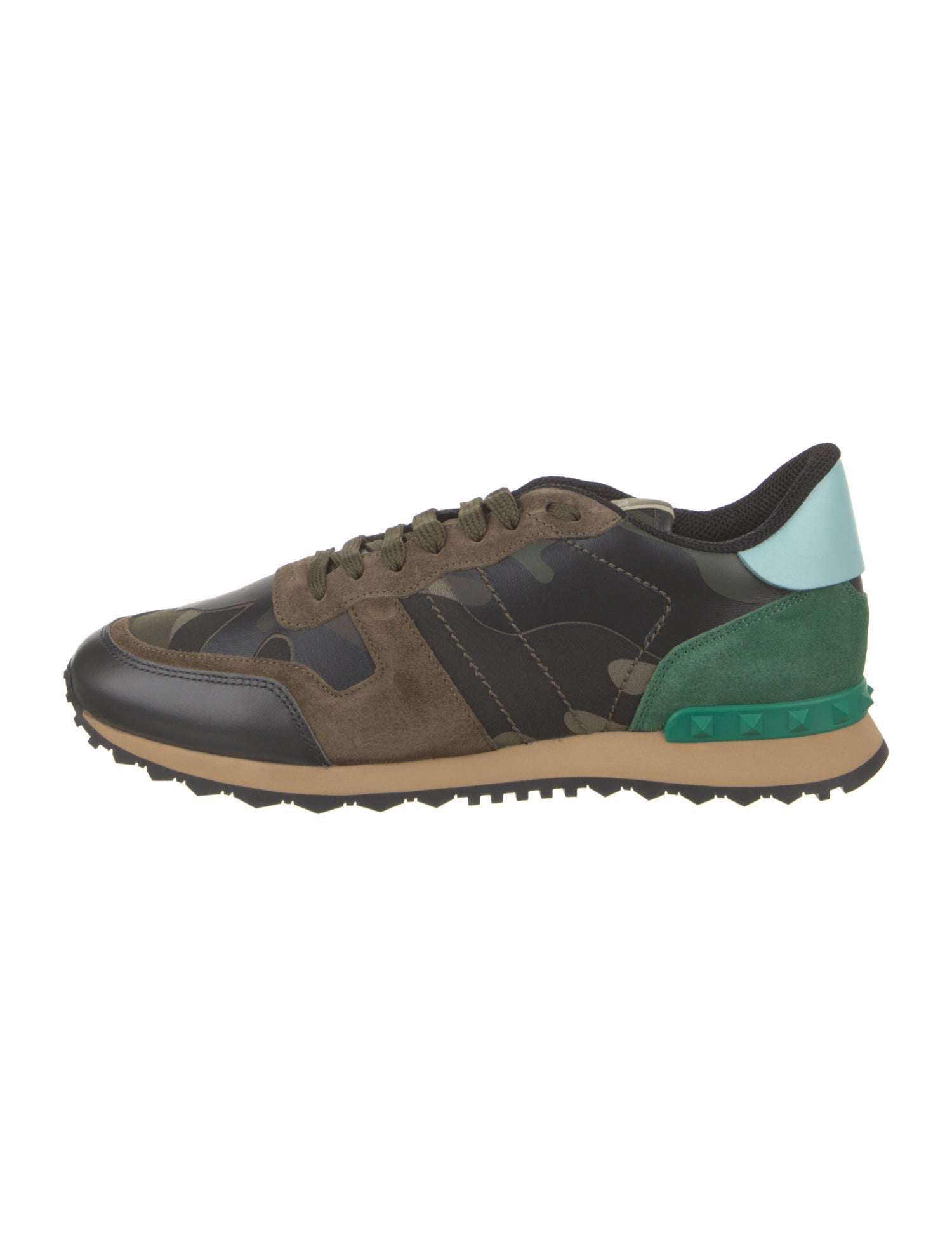 Valentino Leather Printed Athletic Sneakers