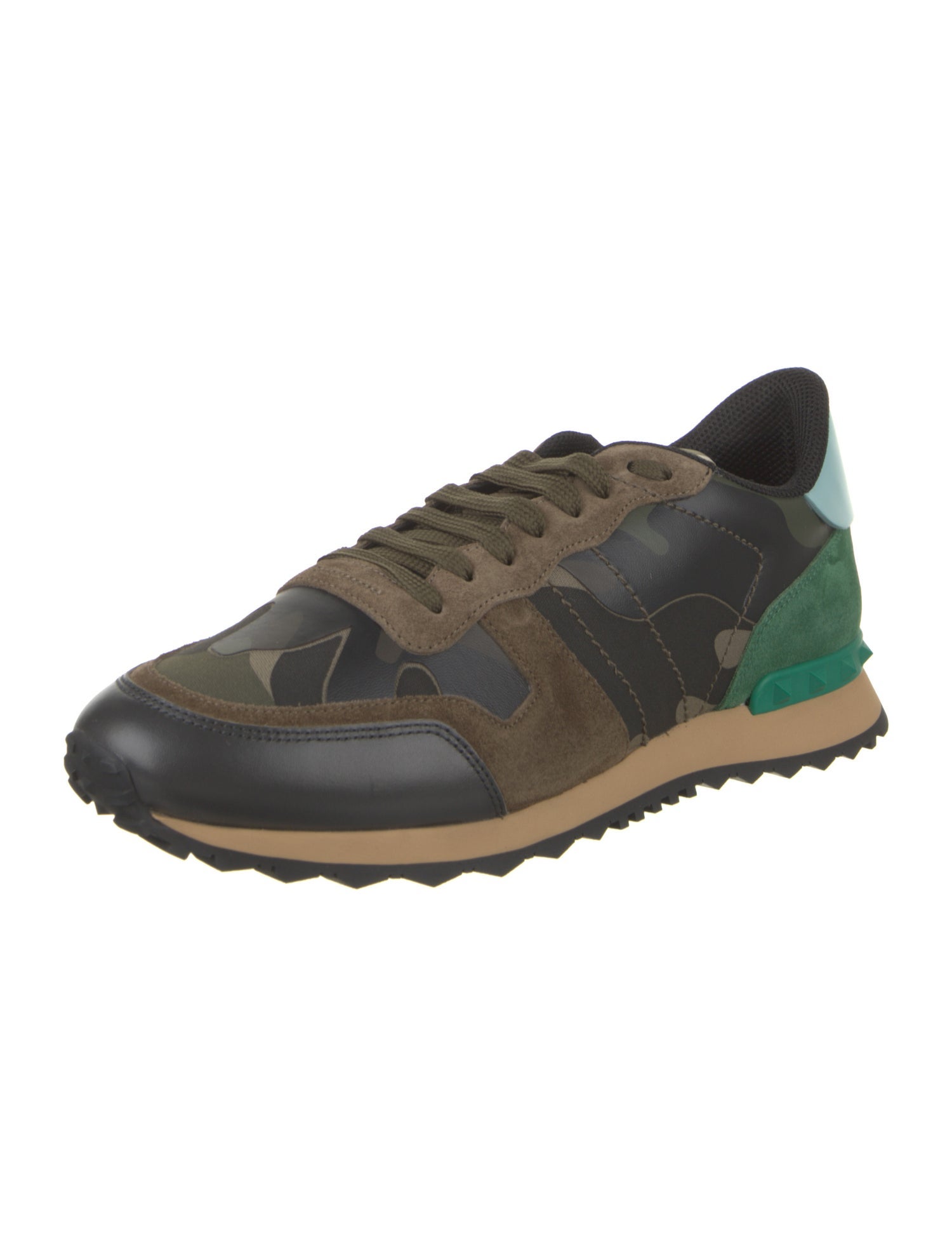 Valentino Leather Printed Athletic Sneakers