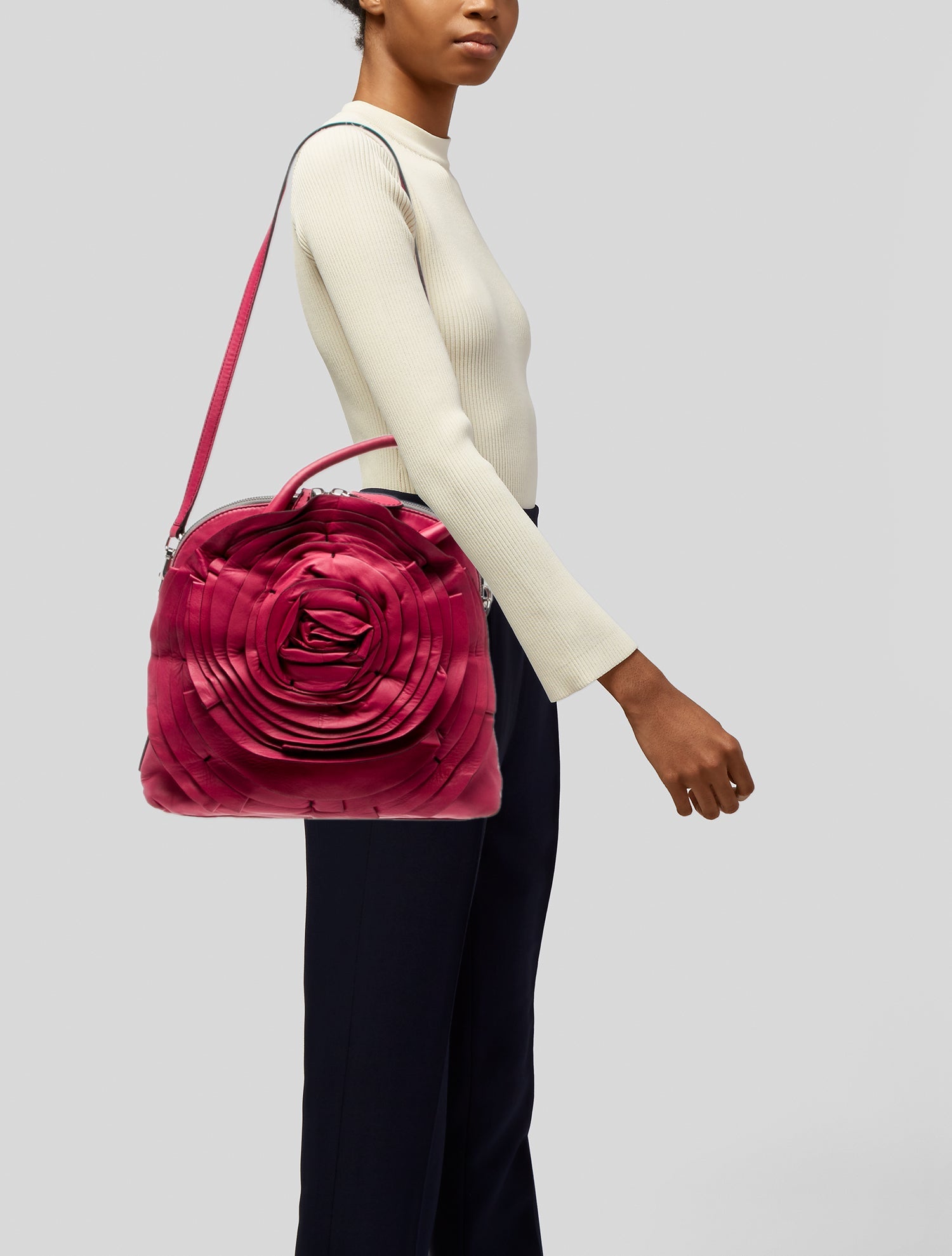 Valentino Signature Nappa Petale Dome Bag