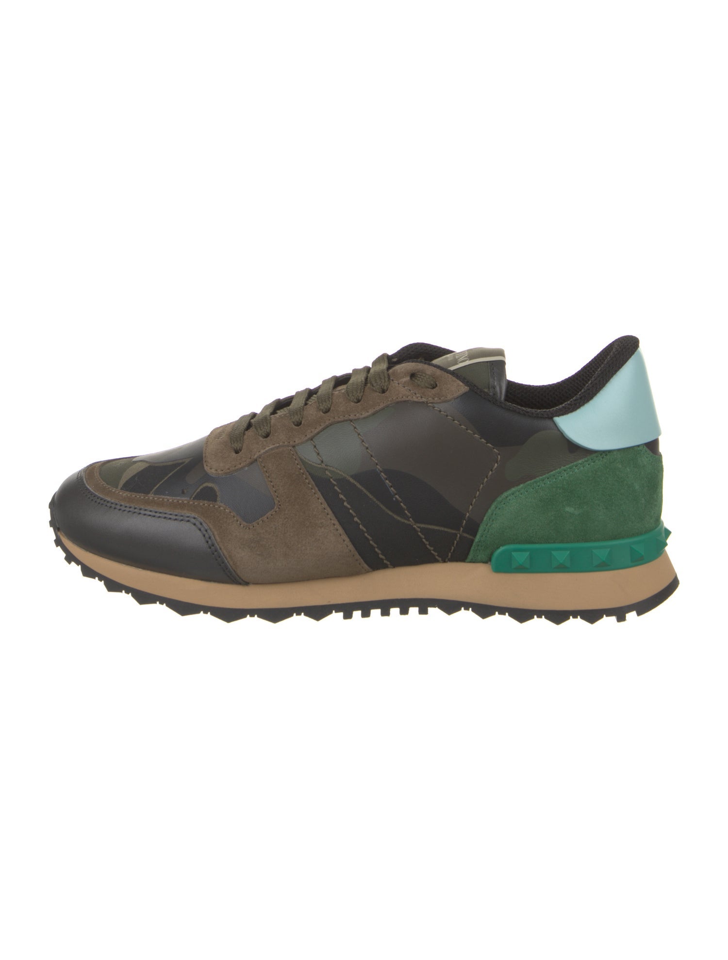 Valentino Leather Printed Athletic Sneakers