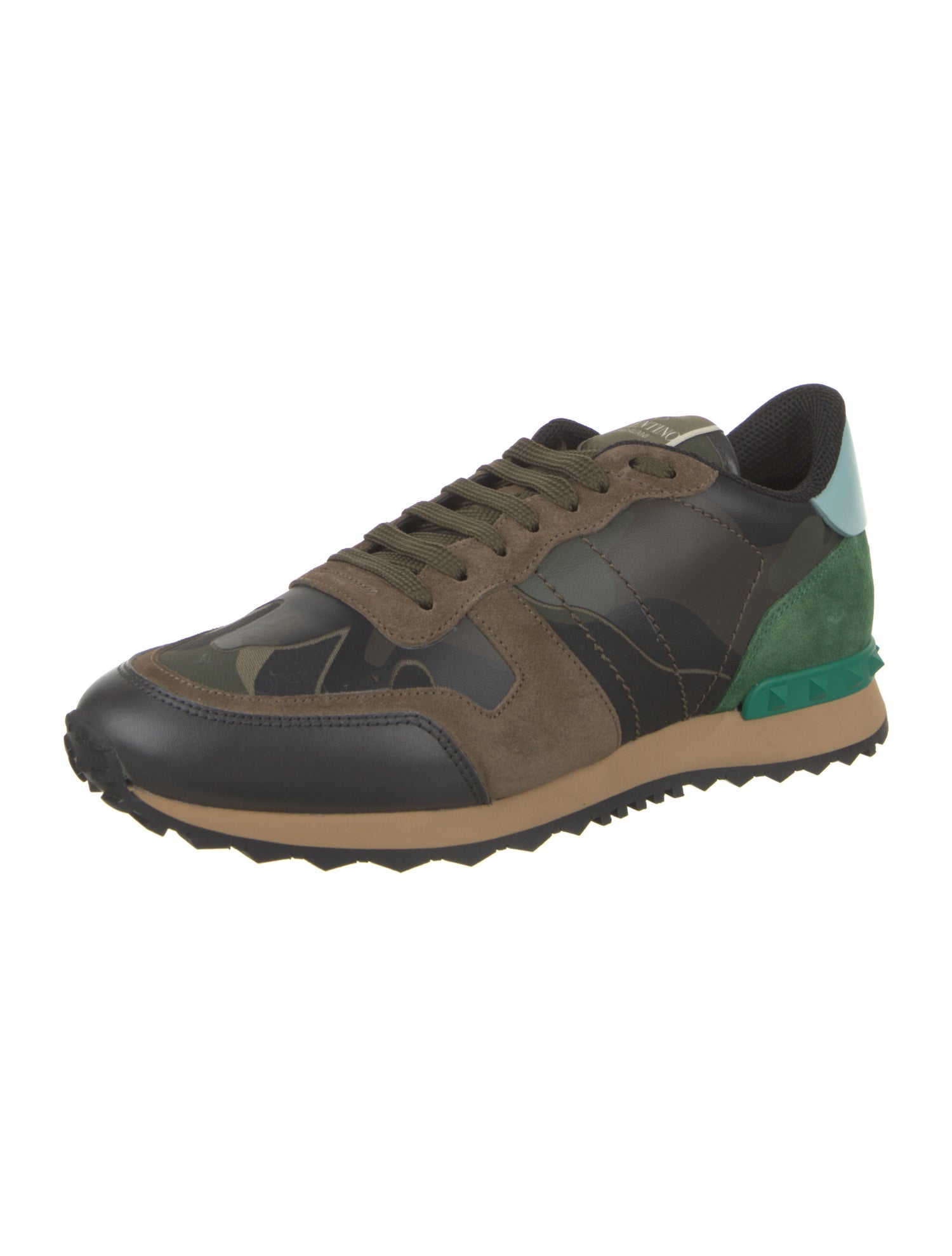 Valentino Leather Printed Athletic Sneakers