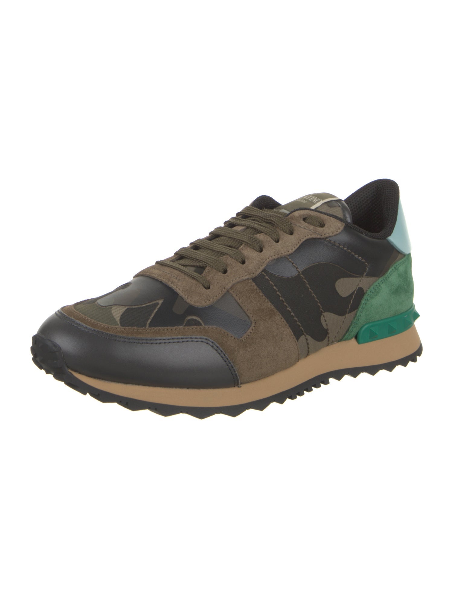 Valentino Leather Printed Athletic Sneakers