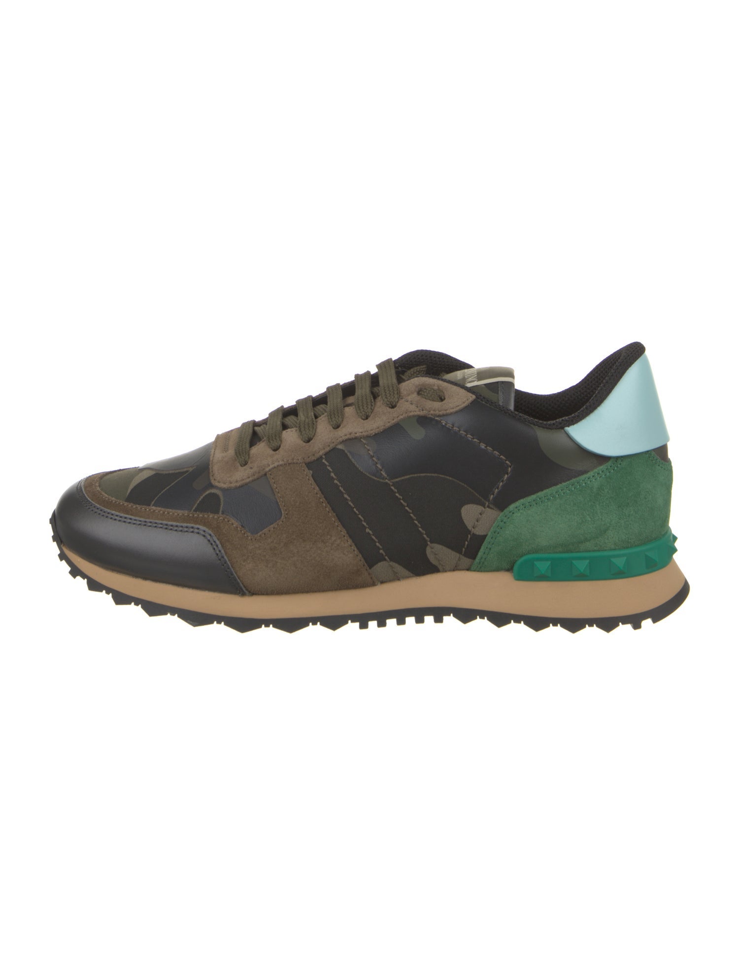Valentino Leather Printed Athletic Sneakers