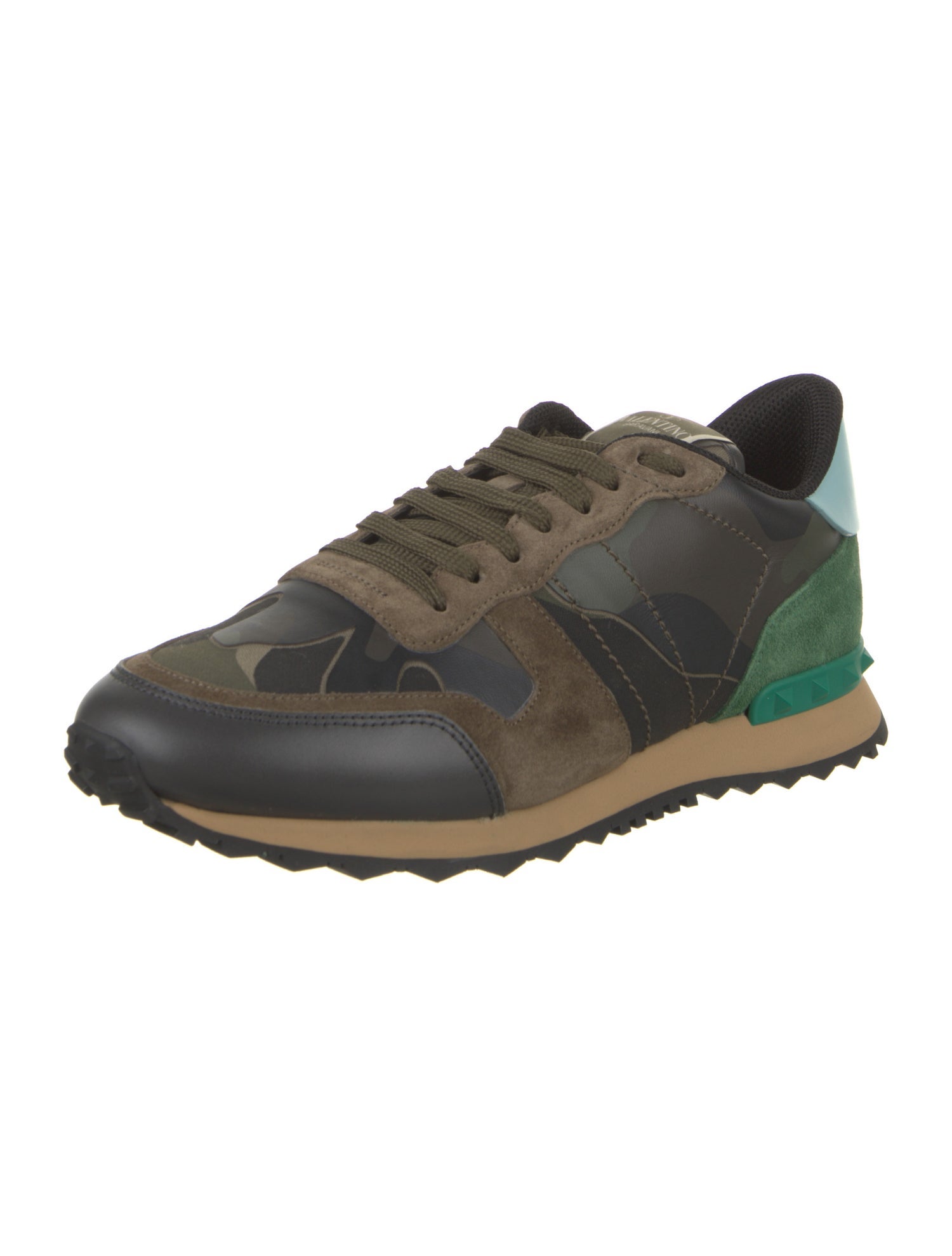 Valentino Leather Printed Athletic Sneakers