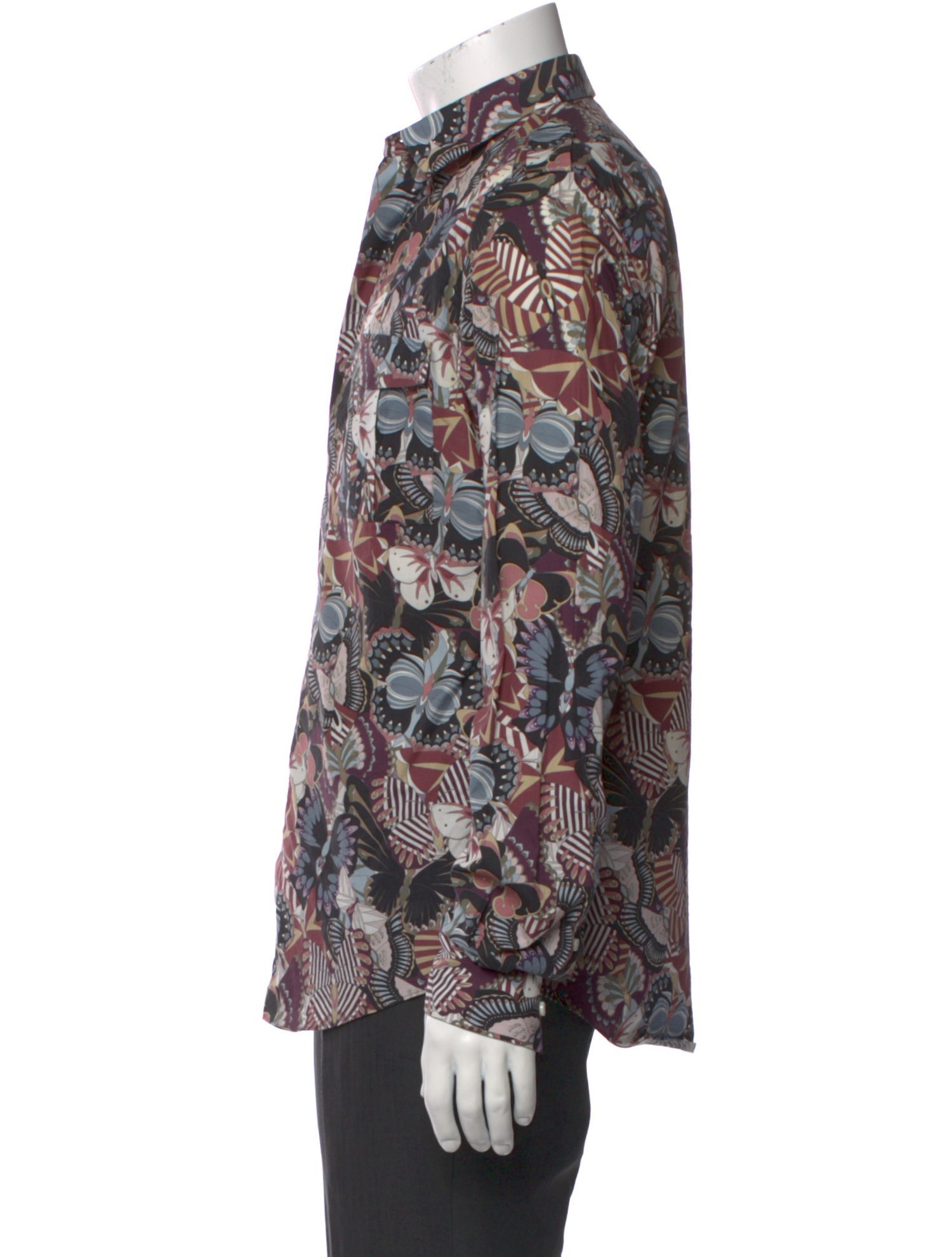 Valentino Camubutterfly Print Long Sleeve Shirt