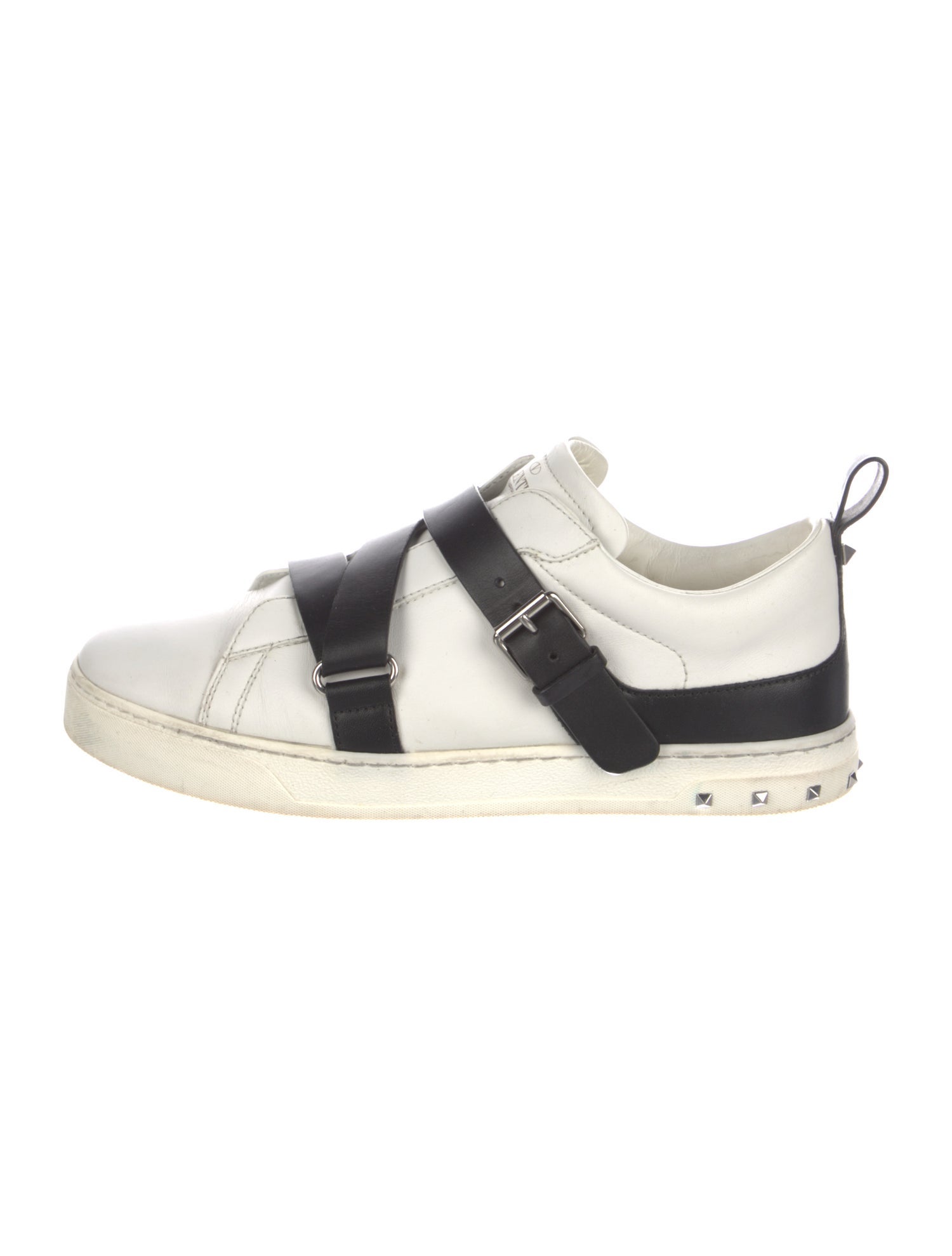 Valentino Rockstud Accents Leather Sneakers