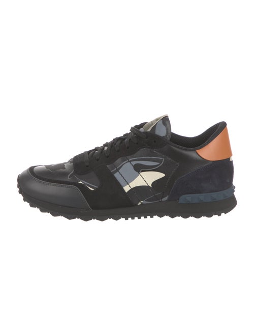 Valentino Rockstud Accents Leather Sneakers
