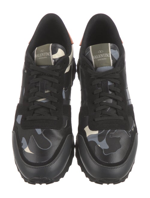 Valentino Rockstud Accents Leather Sneakers