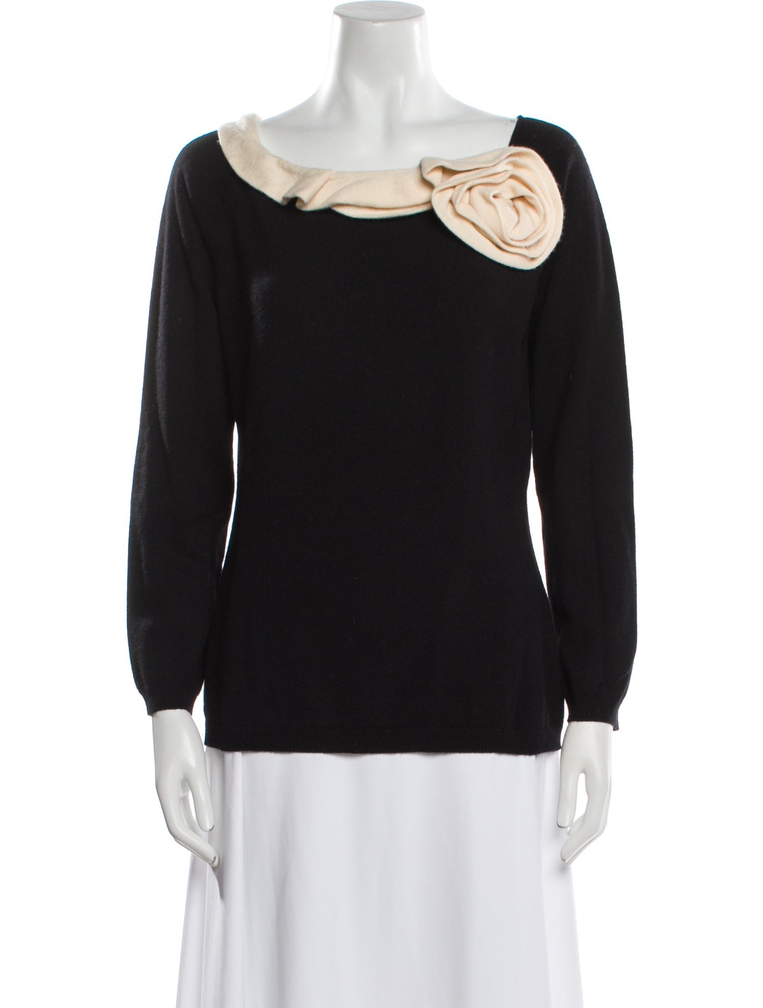 Valentino Cashmere Colorblock Pattern Sweater