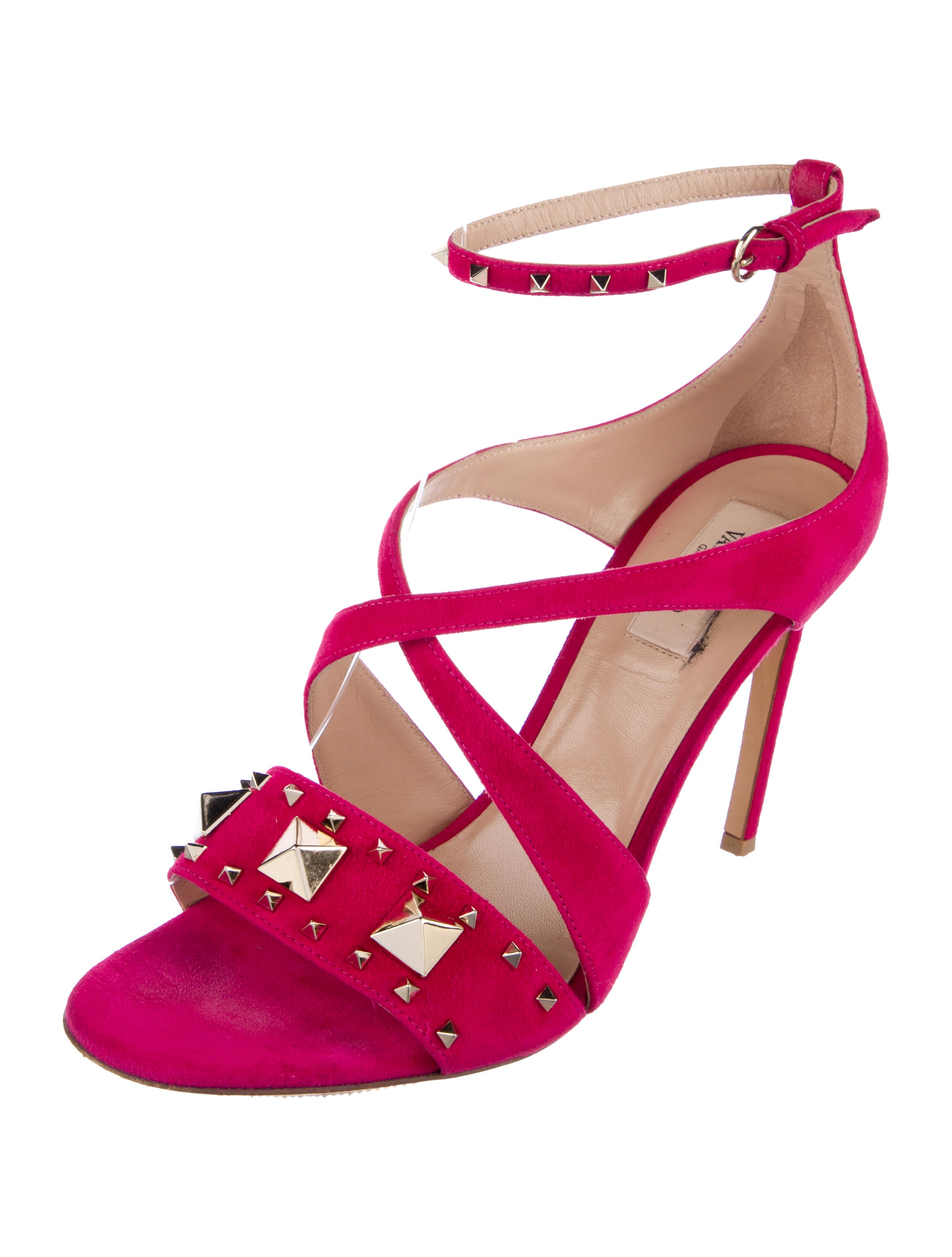 Valentino Rockstud Accents Suede Sandals
