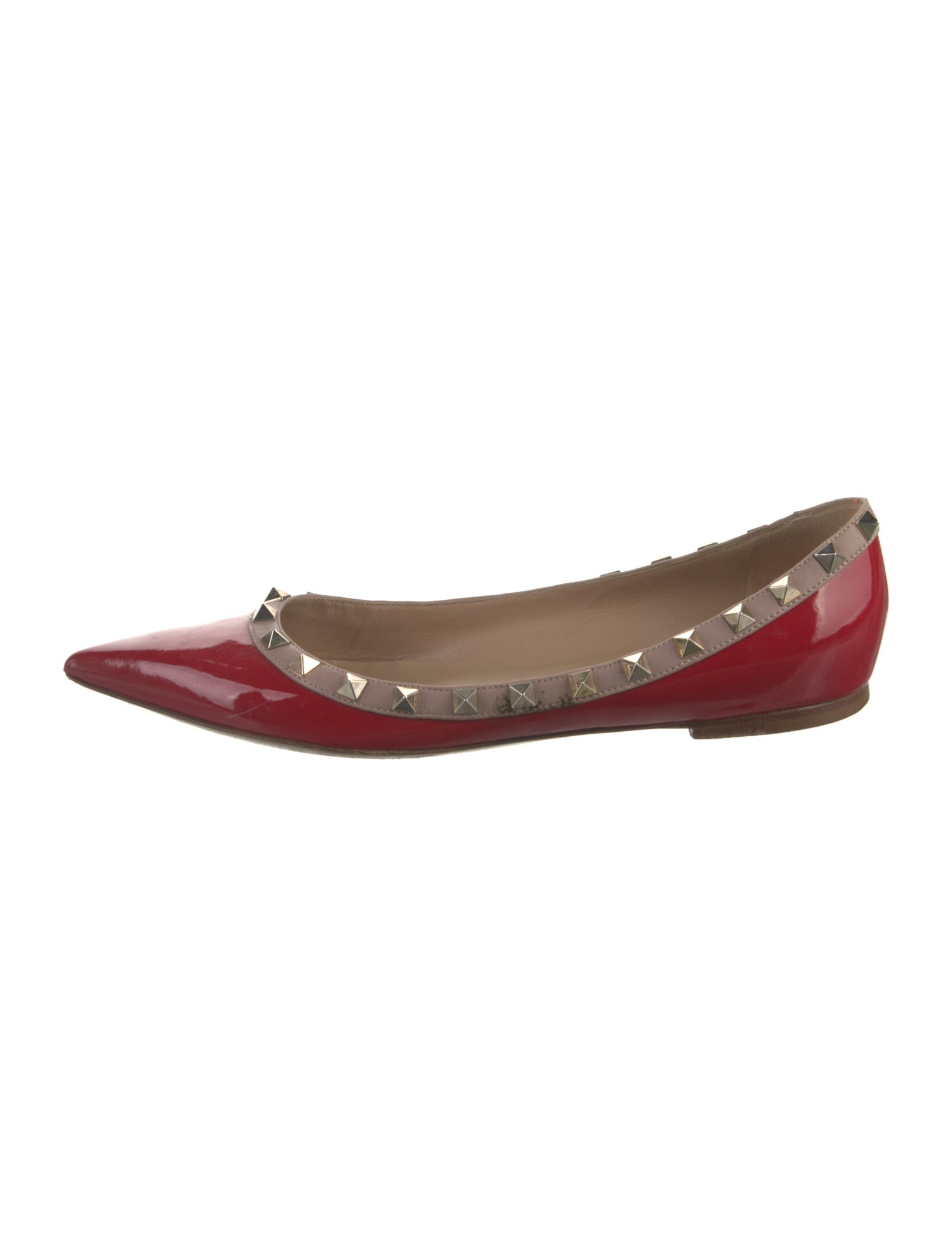 Valentino Rockstud Accents Patent Leather Ballet Flats