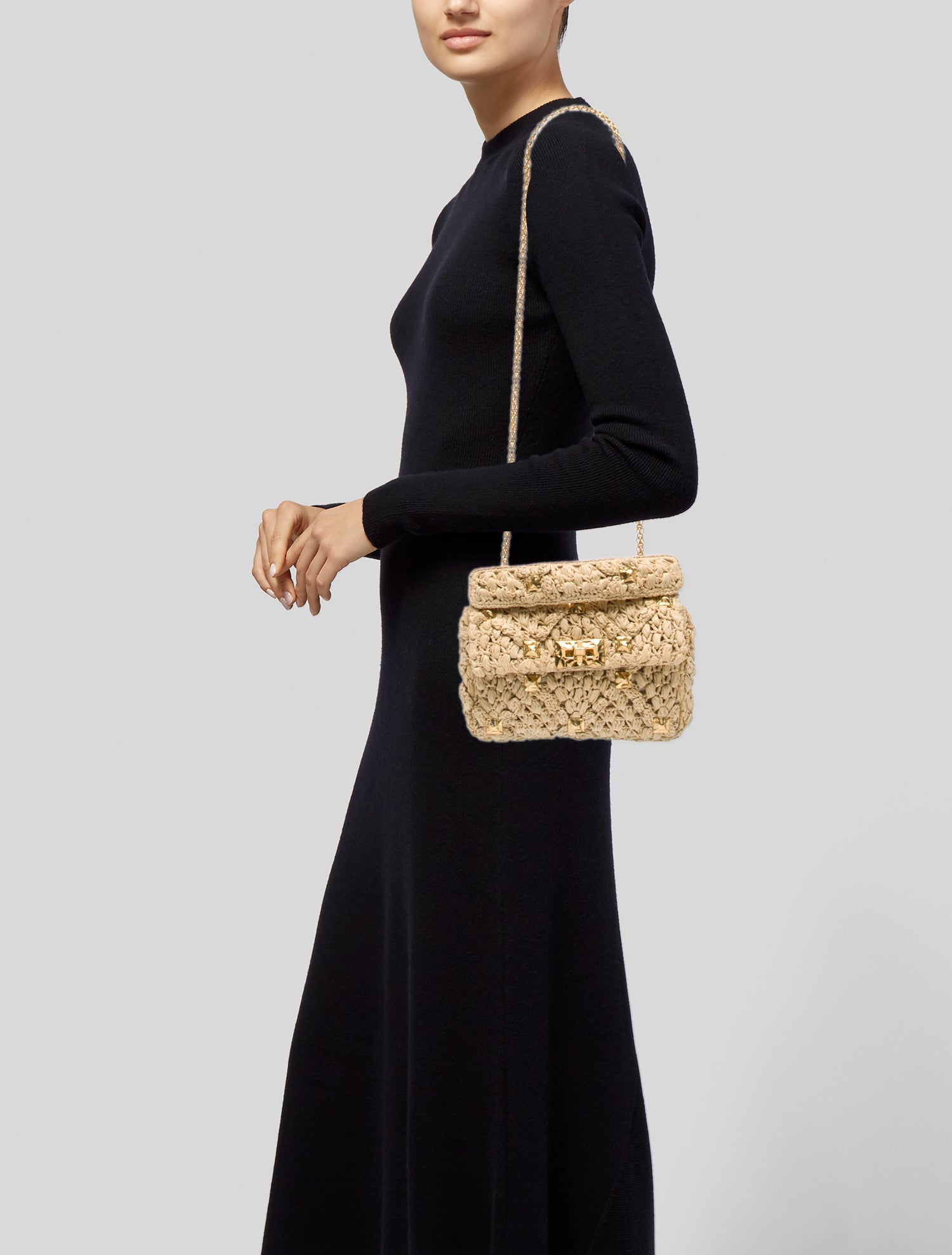 Valentino Romanstud Top Handle Bag