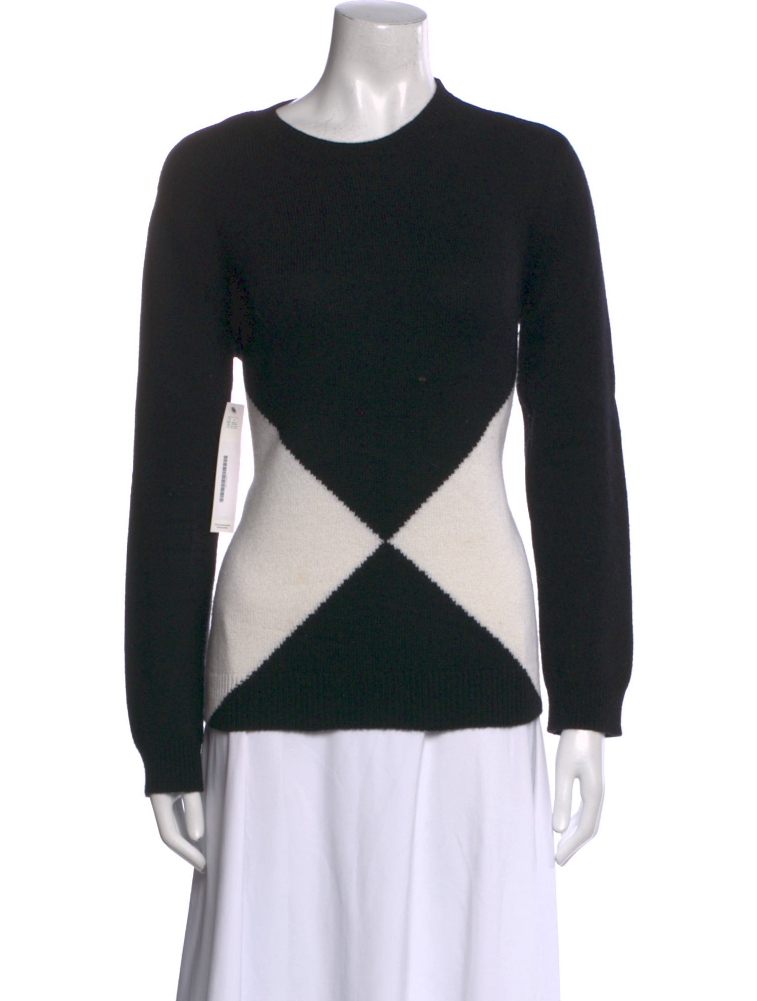Valentino Cashmere Colorblock Pattern Sweater