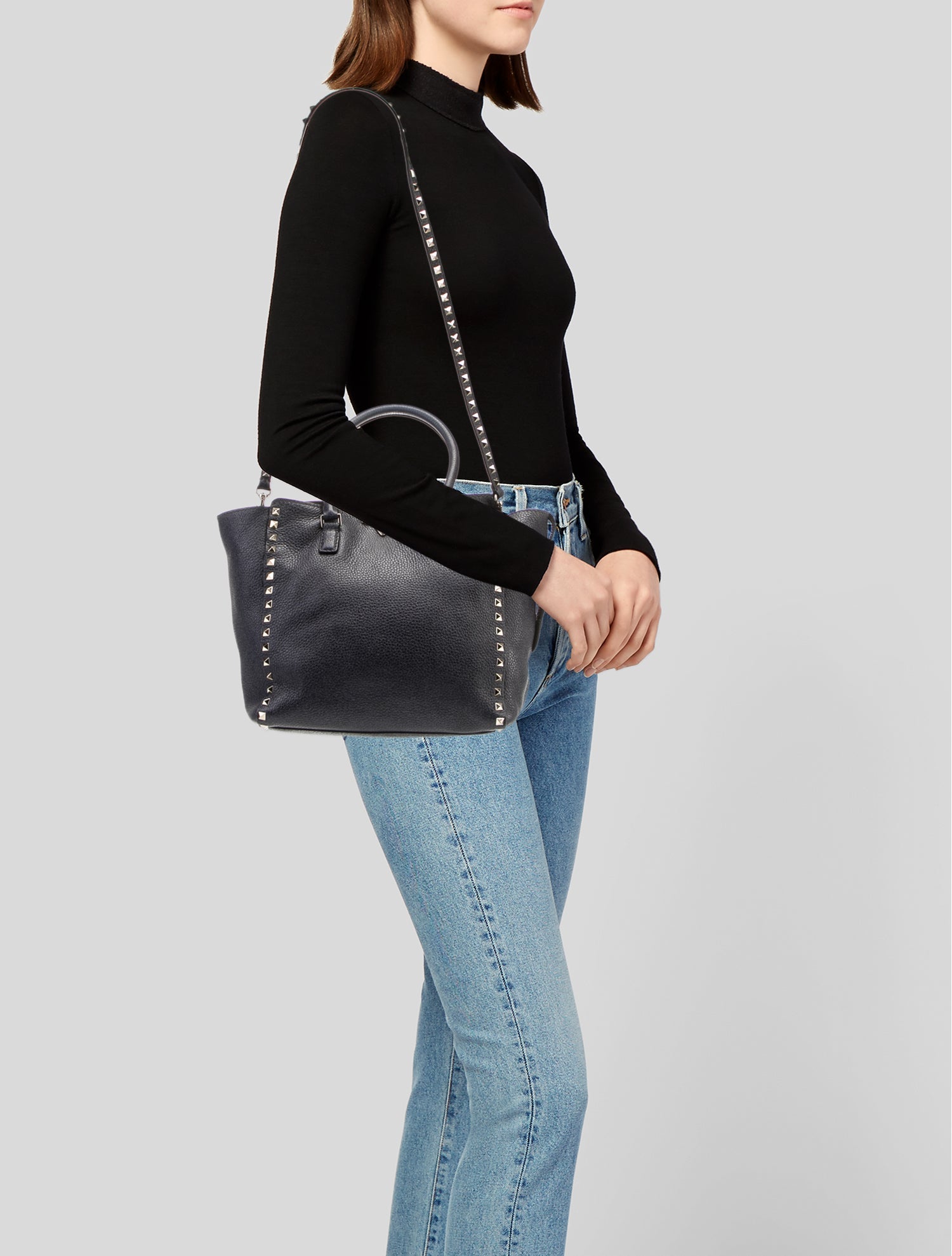 Valentino Rockstud Top Handle Bag