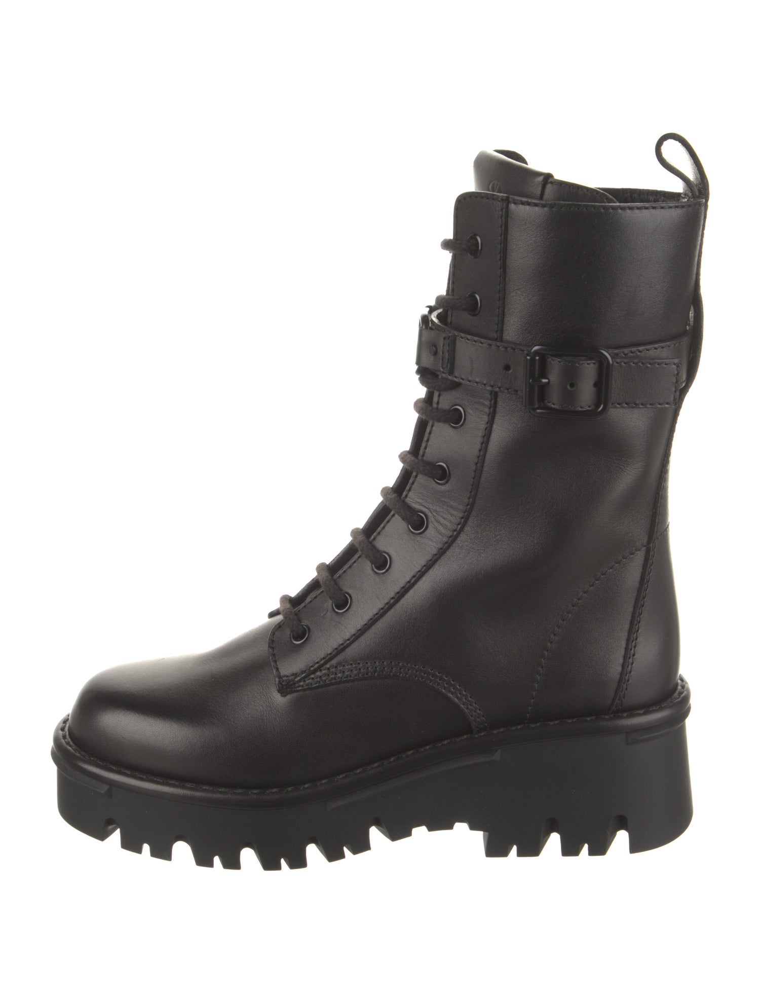 Valentino Leather Combat Boots