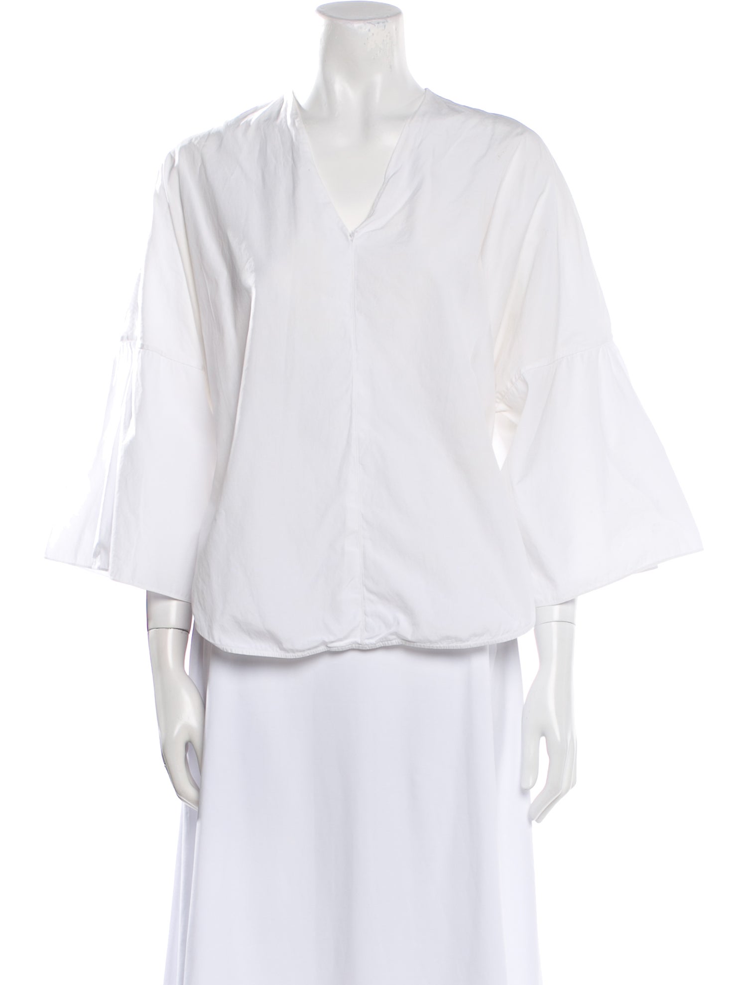 Valentino V-Neck Three-Quarter Sleeve Blouse