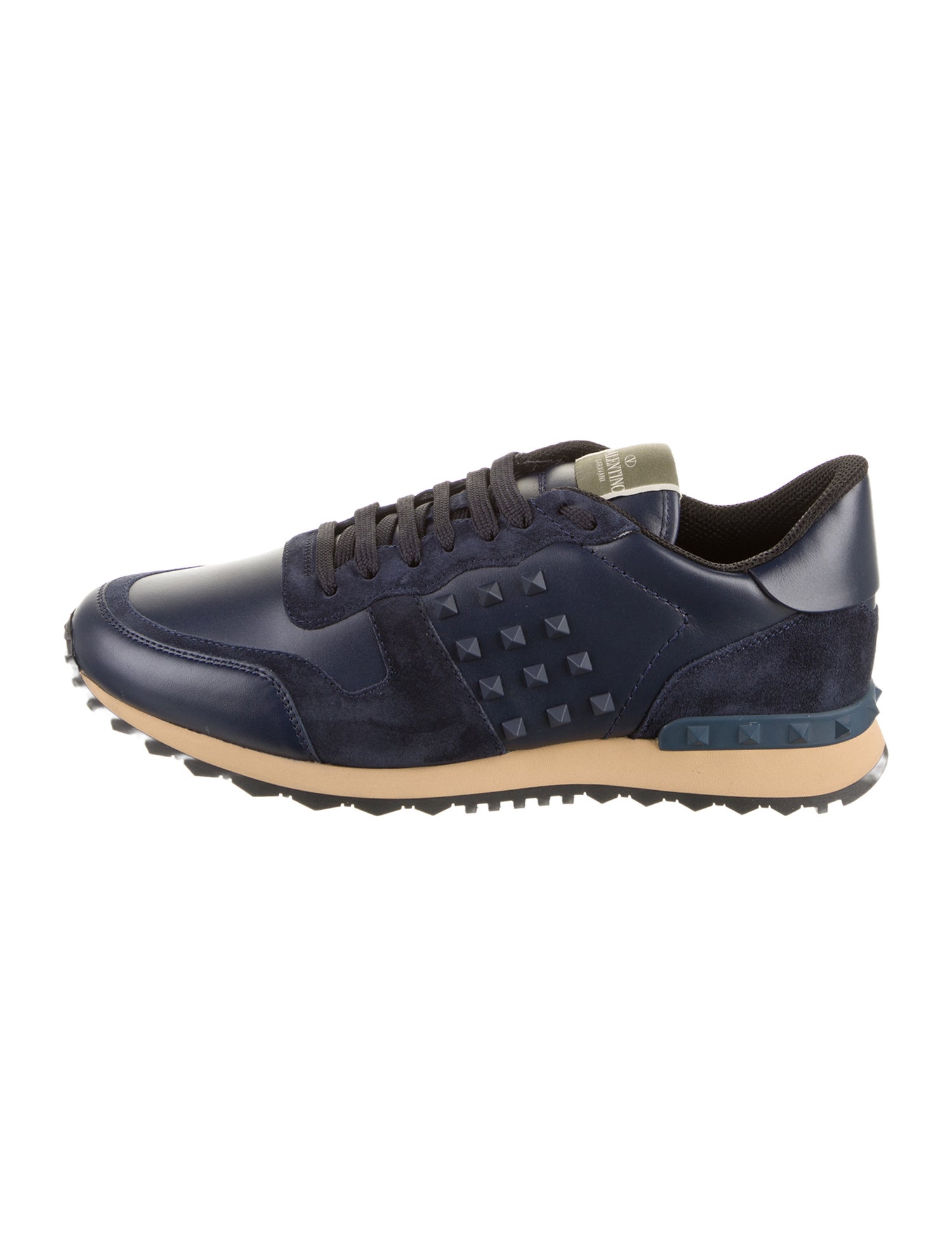 Valentino Leather Studded Accents Sneakers