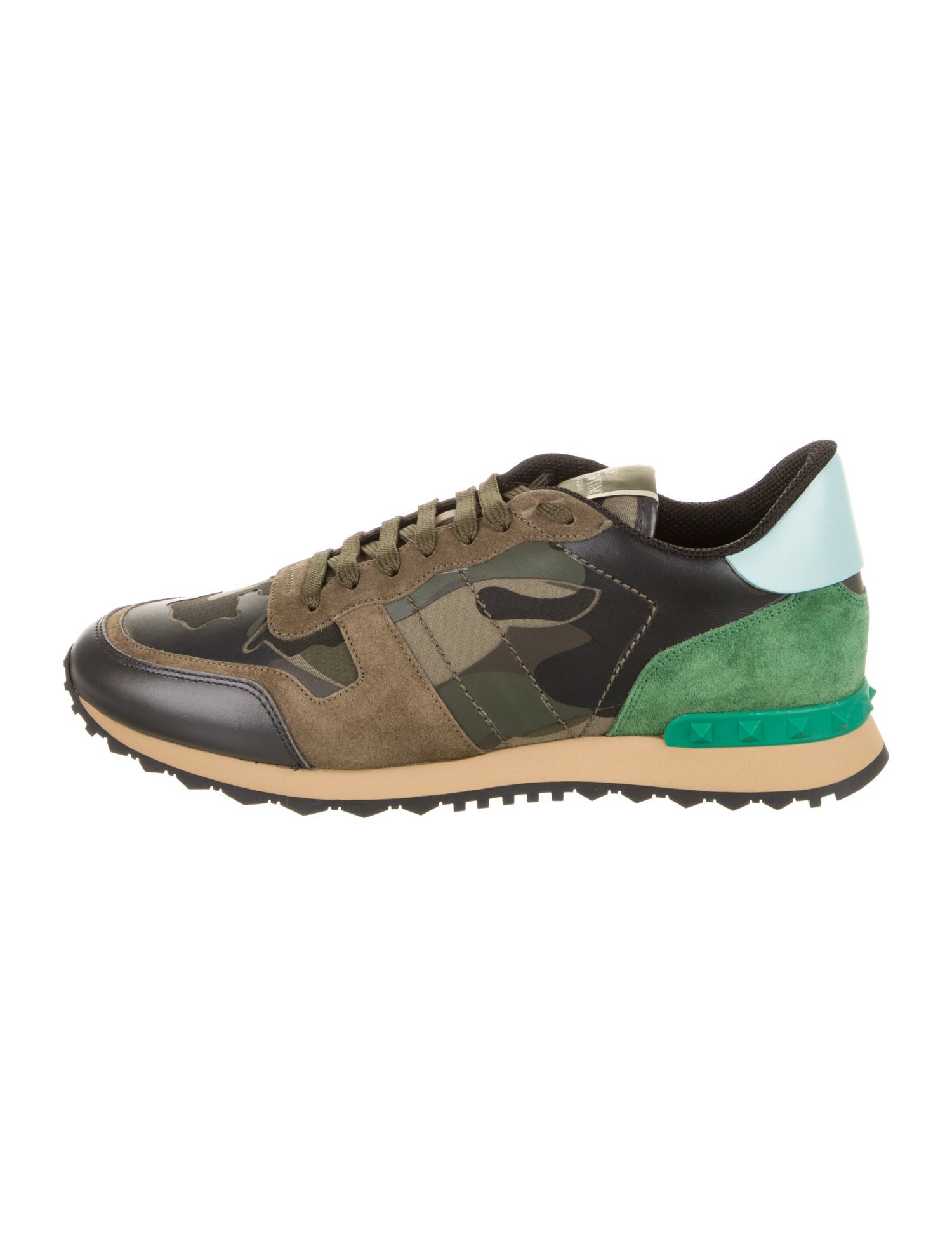 Valentino Leather Printed Athletic Sneakers