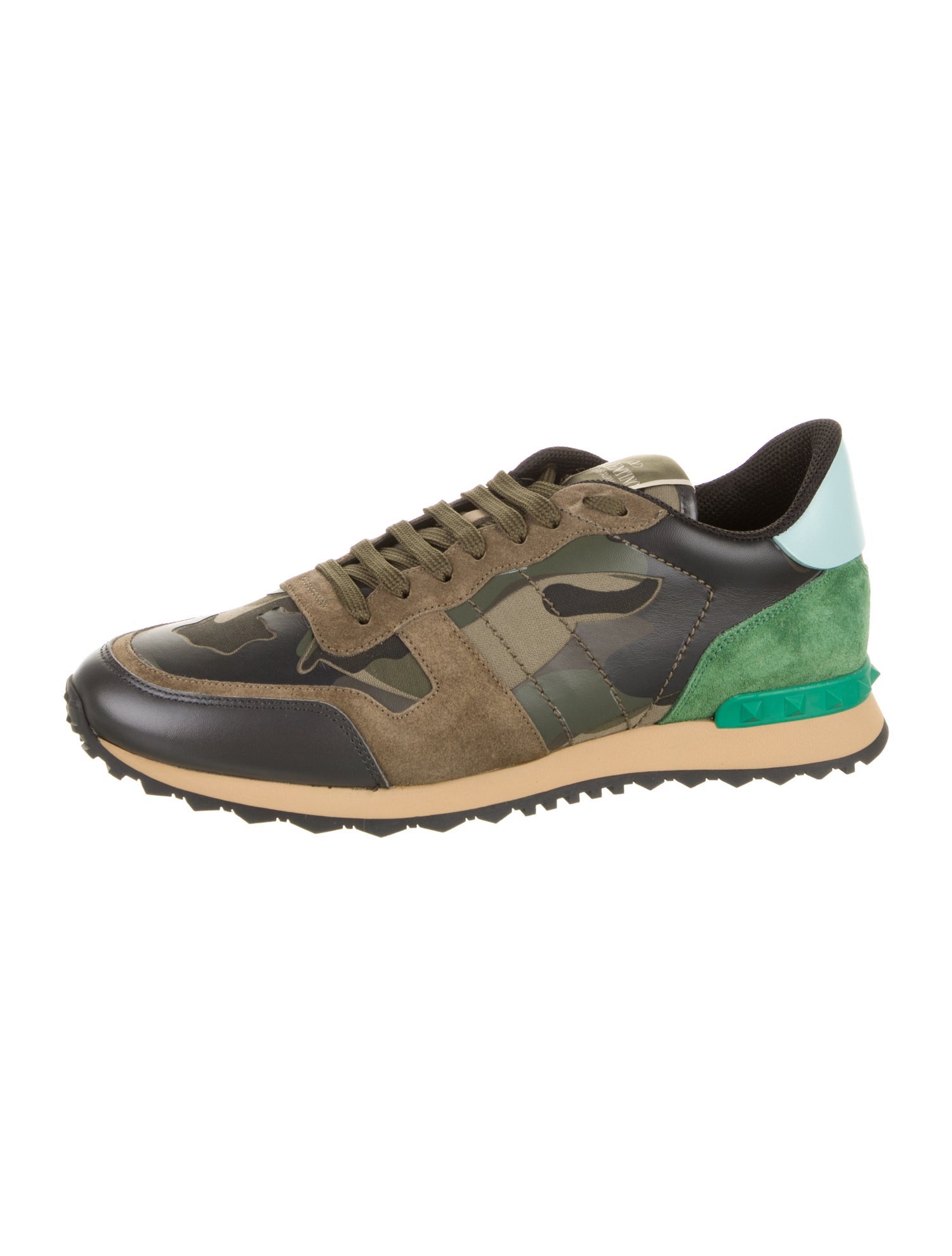 Valentino Leather Printed Athletic Sneakers