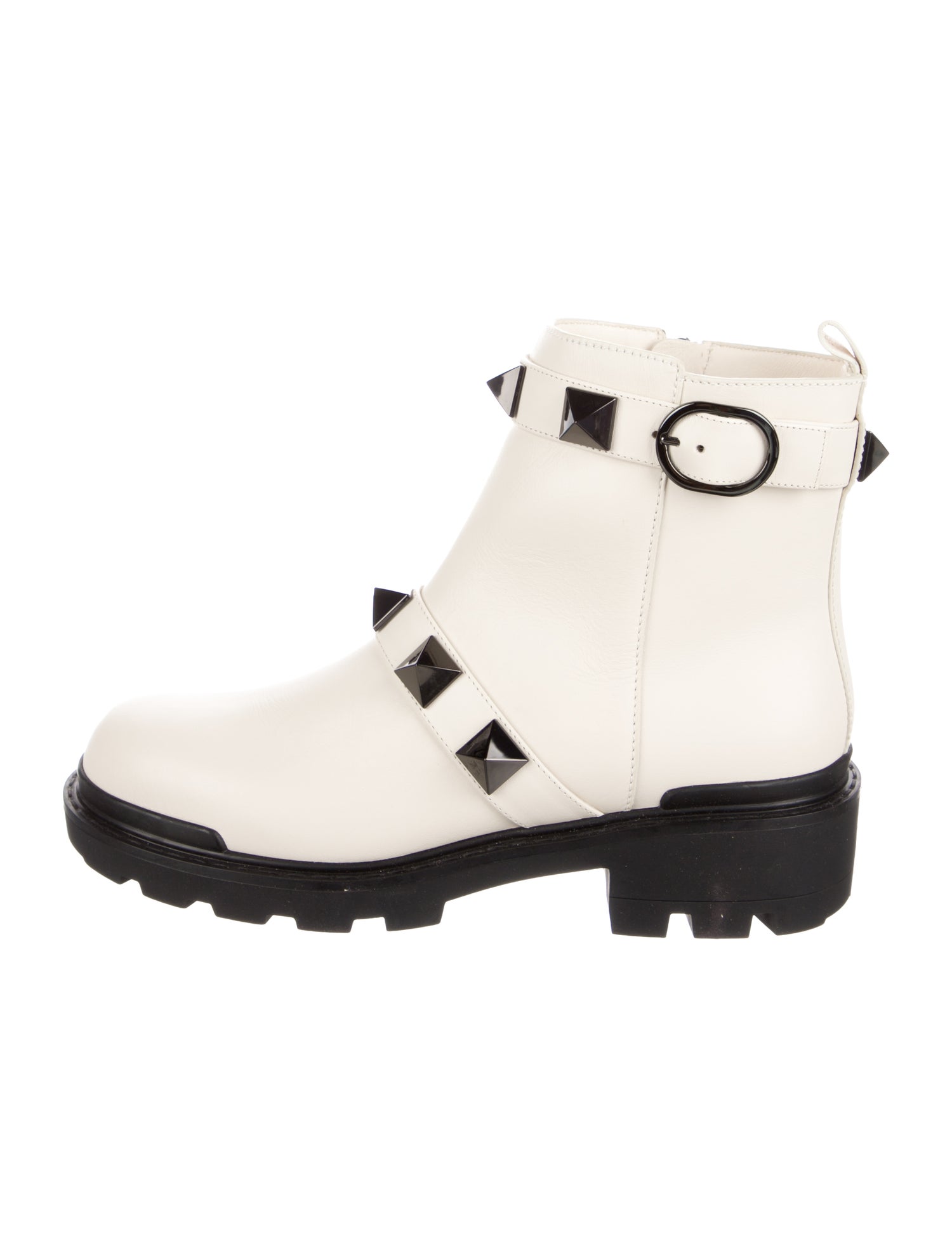 Valentino Leather Studded Accents Boots