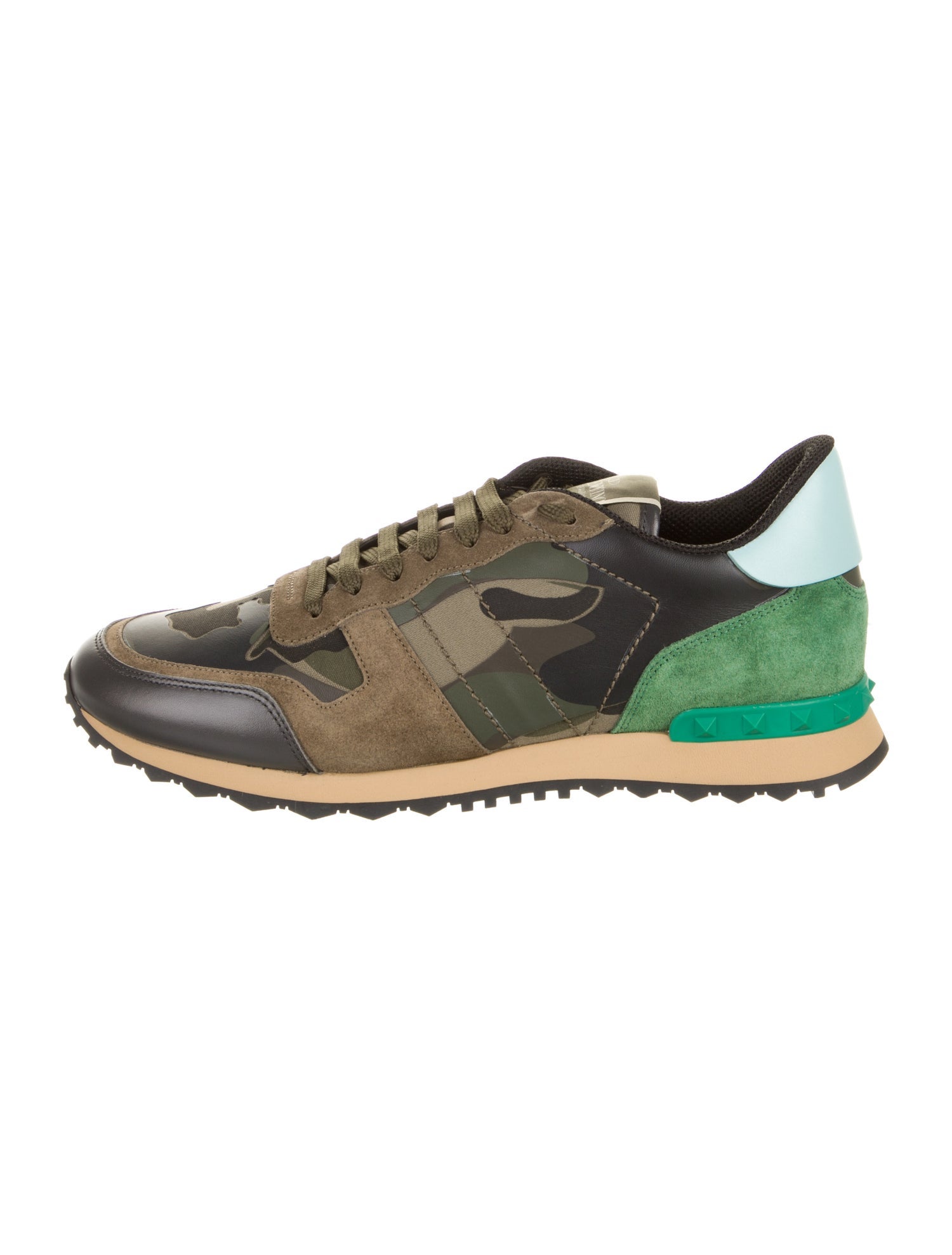 Valentino Leather Printed Athletic Sneakers
