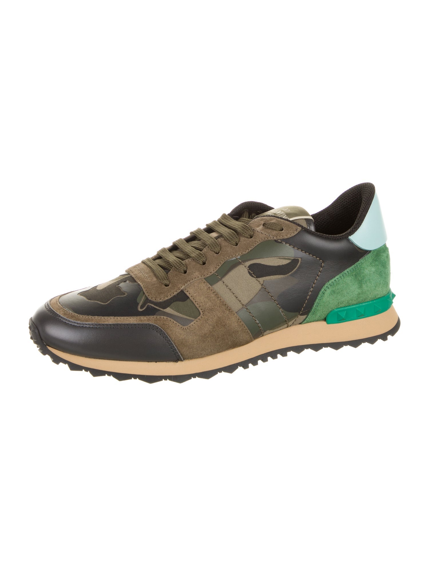 Valentino Leather Printed Athletic Sneakers
