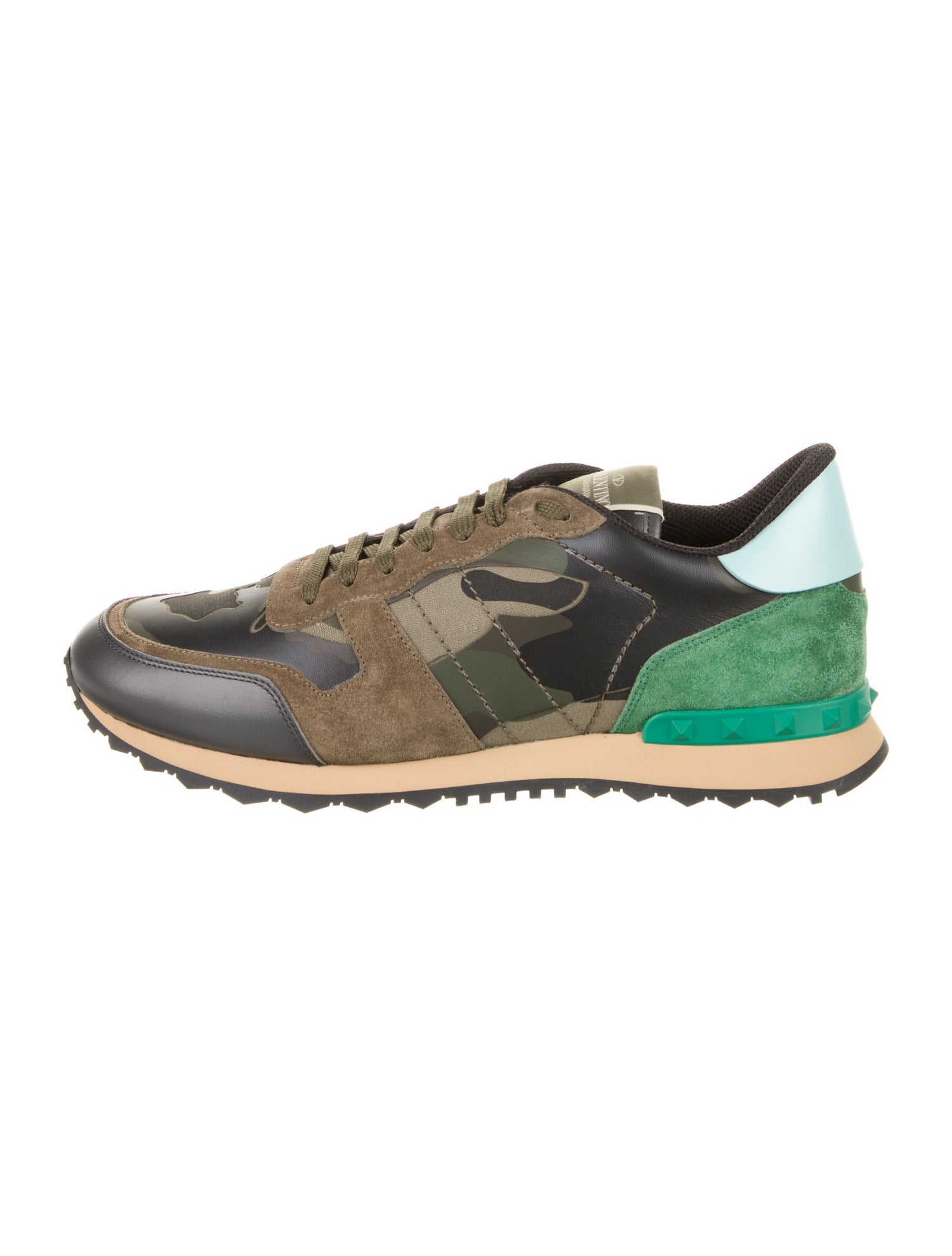 Valentino Leather Printed Sneakers