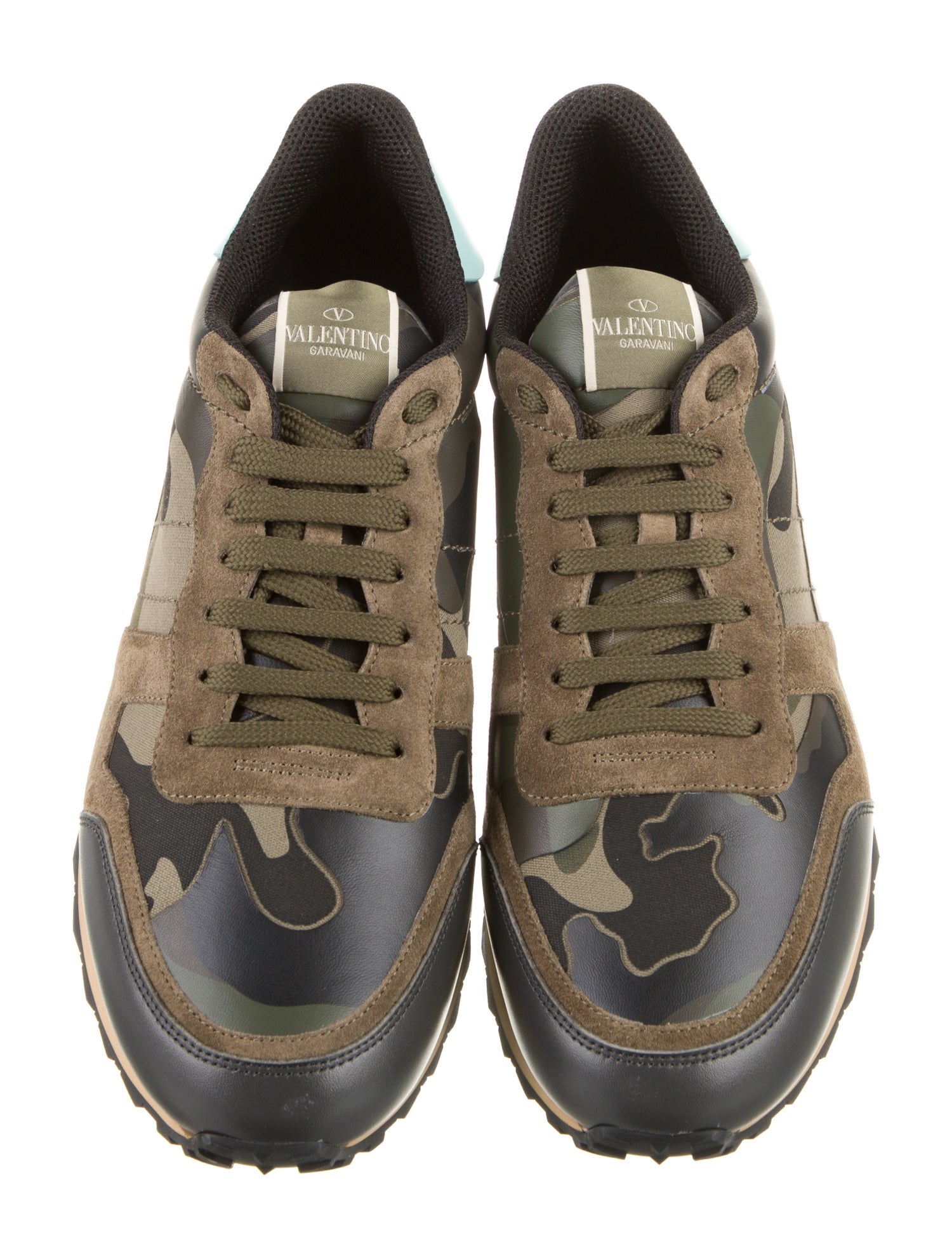 Valentino Leather Printed Sneakers