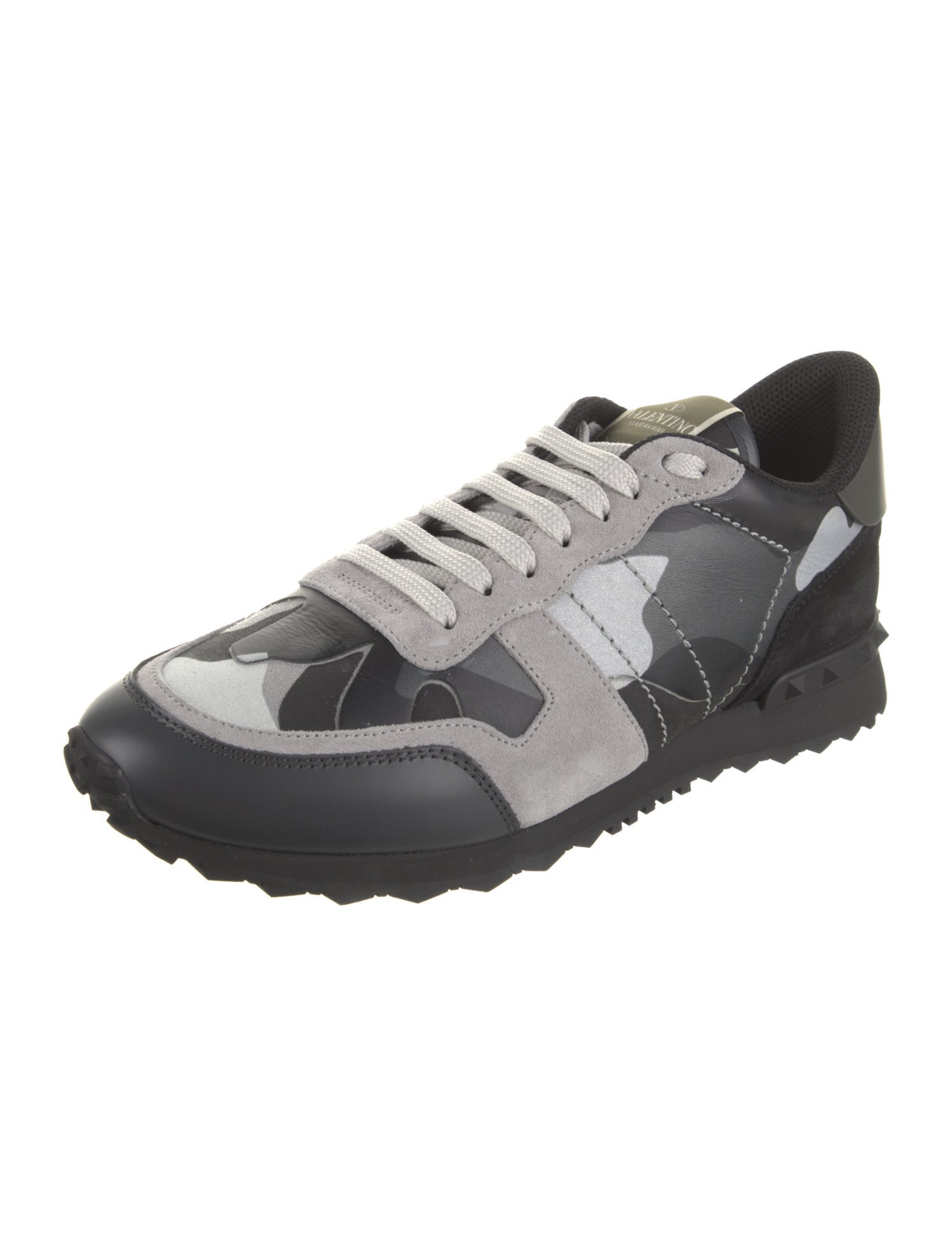 Valentino Leather Printed Sneakers