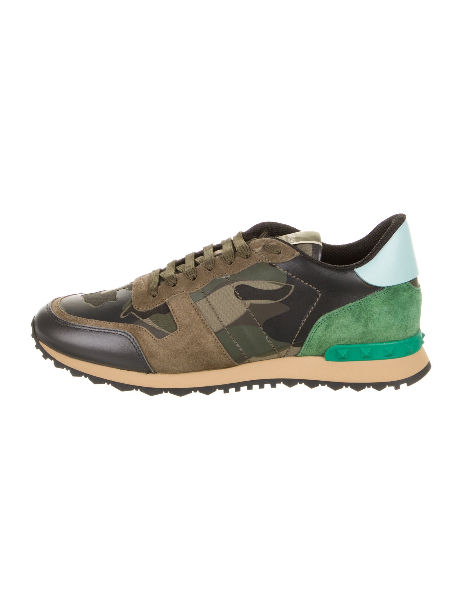 Valentino Leather Printed Athletic Sneakers