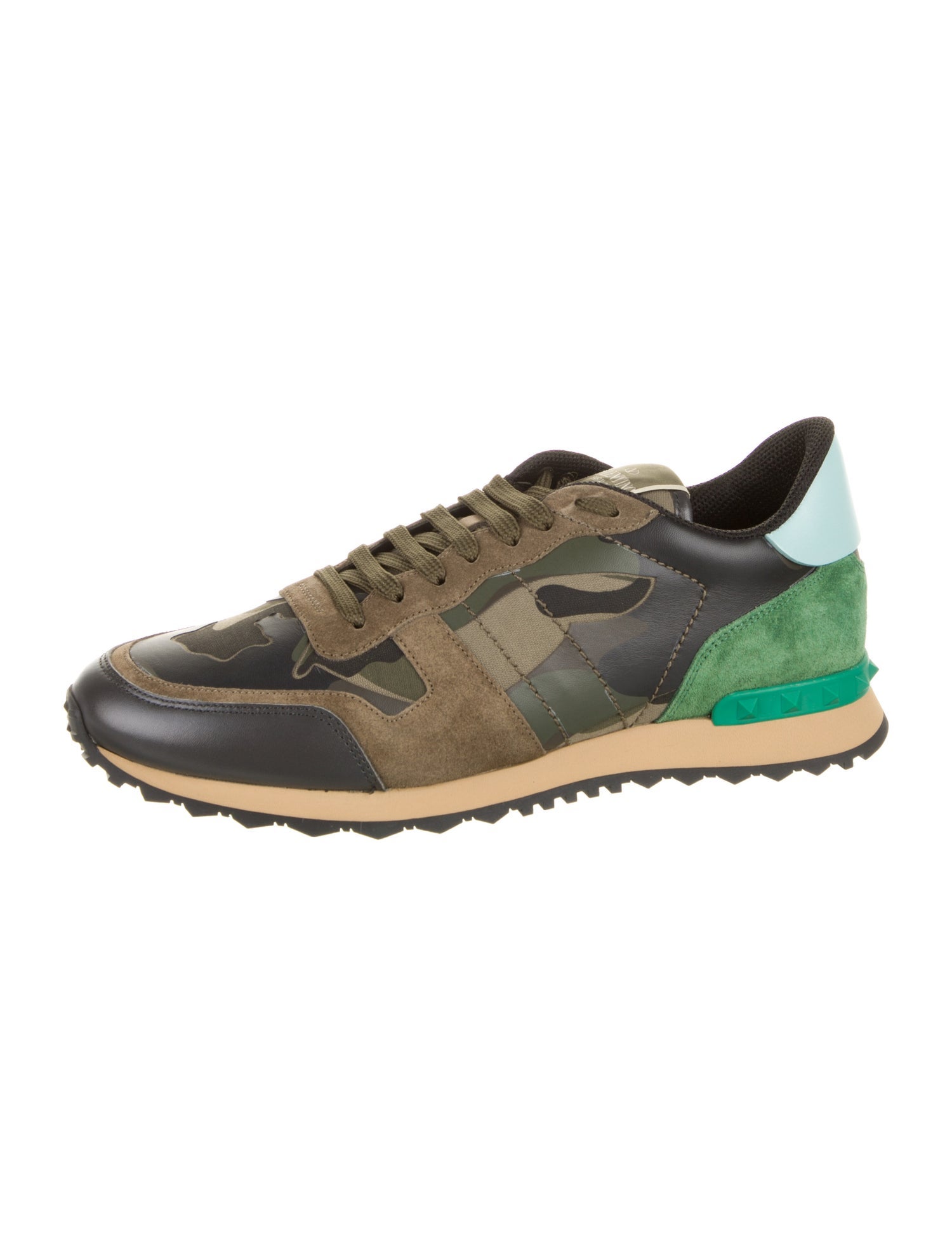 Valentino Leather Printed Athletic Sneakers