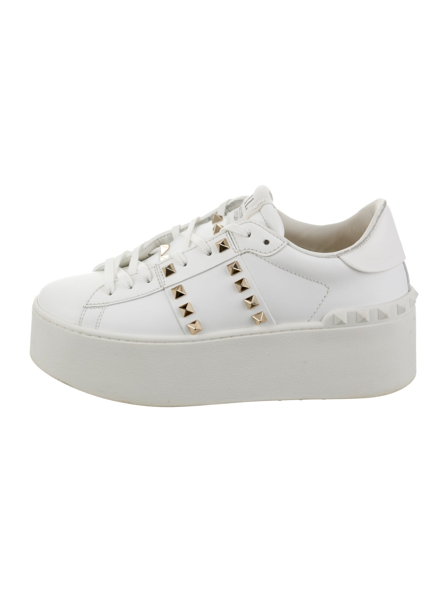 Valentino Leather Studded Accents Sneakers