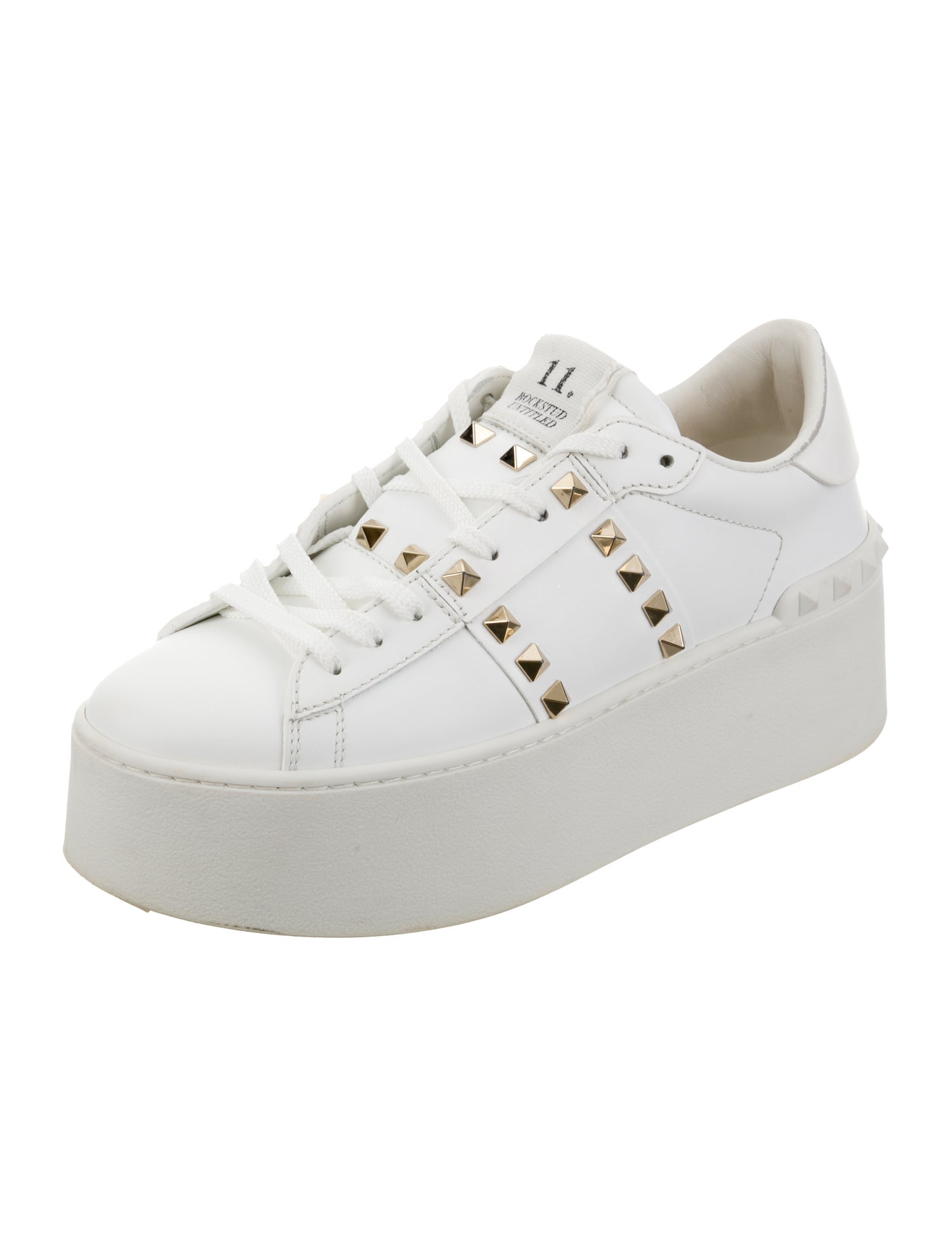 Valentino Leather Studded Accents Sneakers