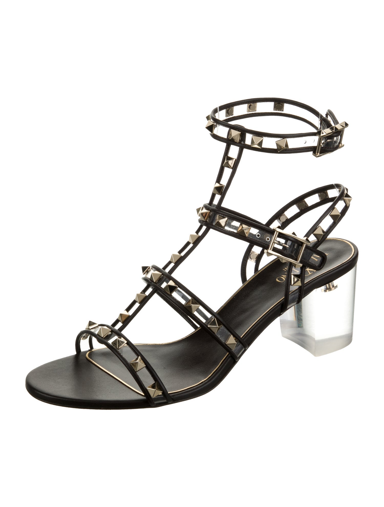 Valentino Leather Studded Accents Gladiator Sandals w/ Tags
