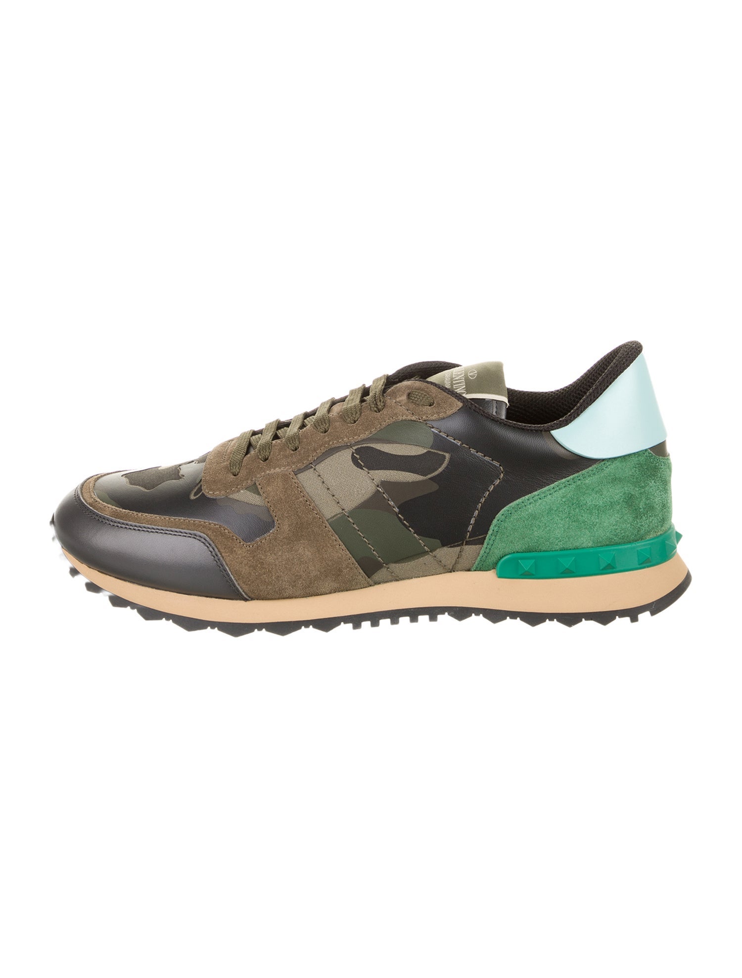 Valentino Leather Printed Athletic Sneakers