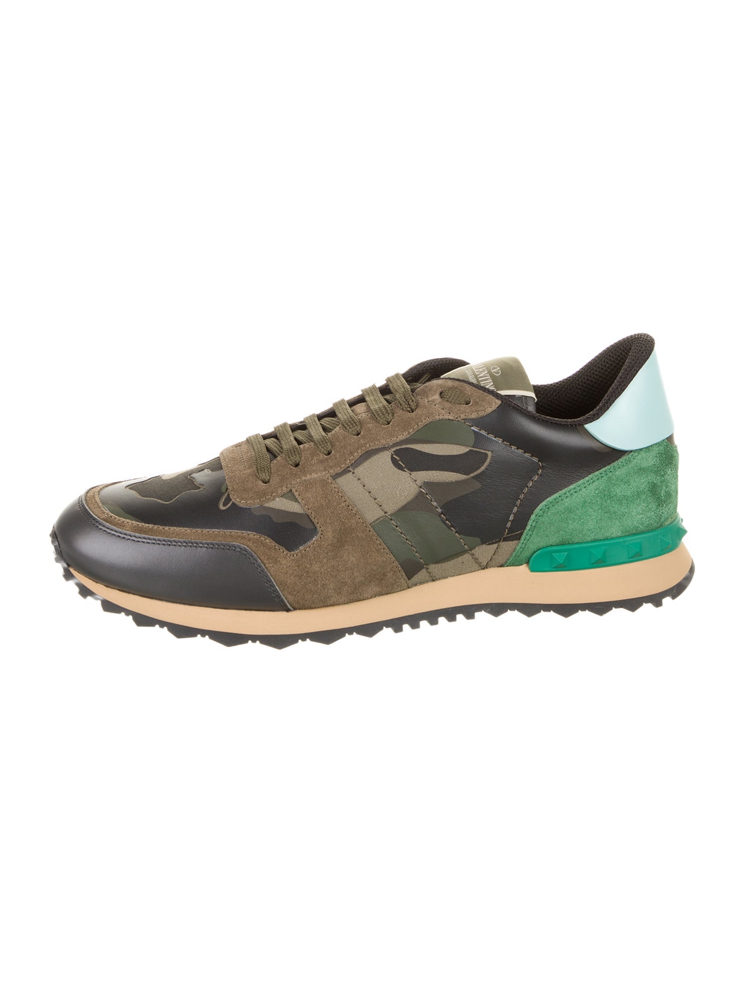 Valentino Leather Printed Athletic Sneakers