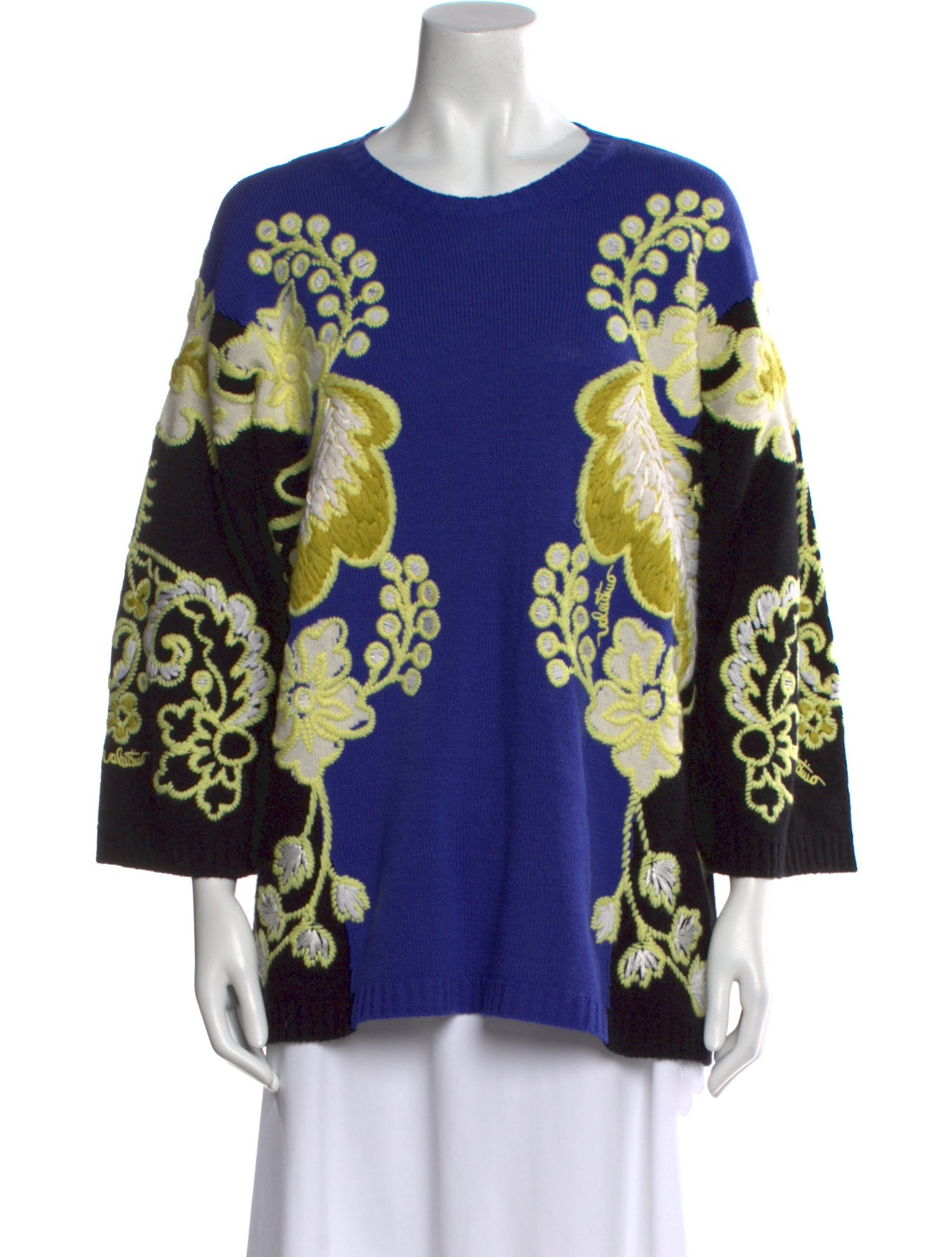 Valentino Virgin Wool Printed Sweater