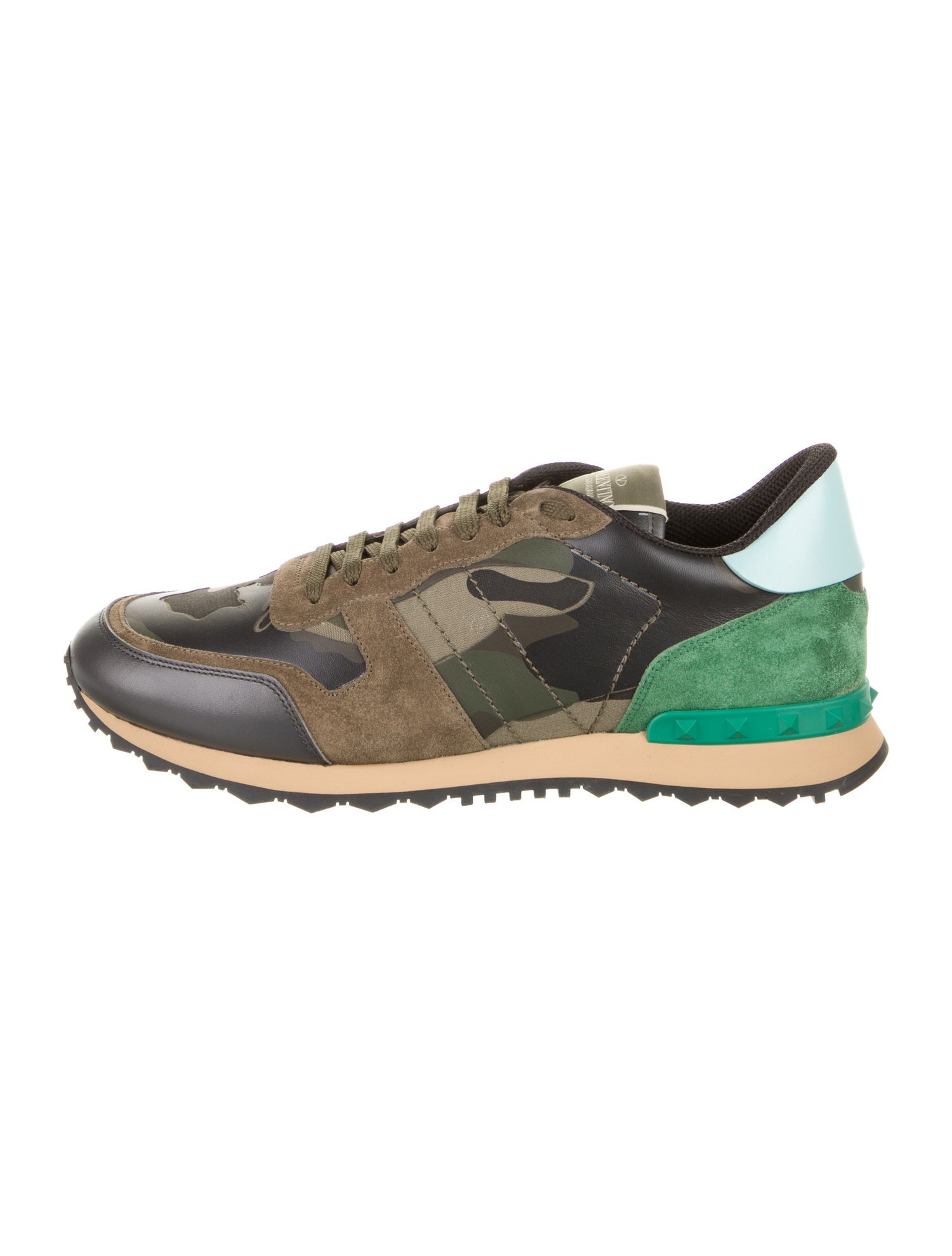 Valentino Leather Printed Sneakers