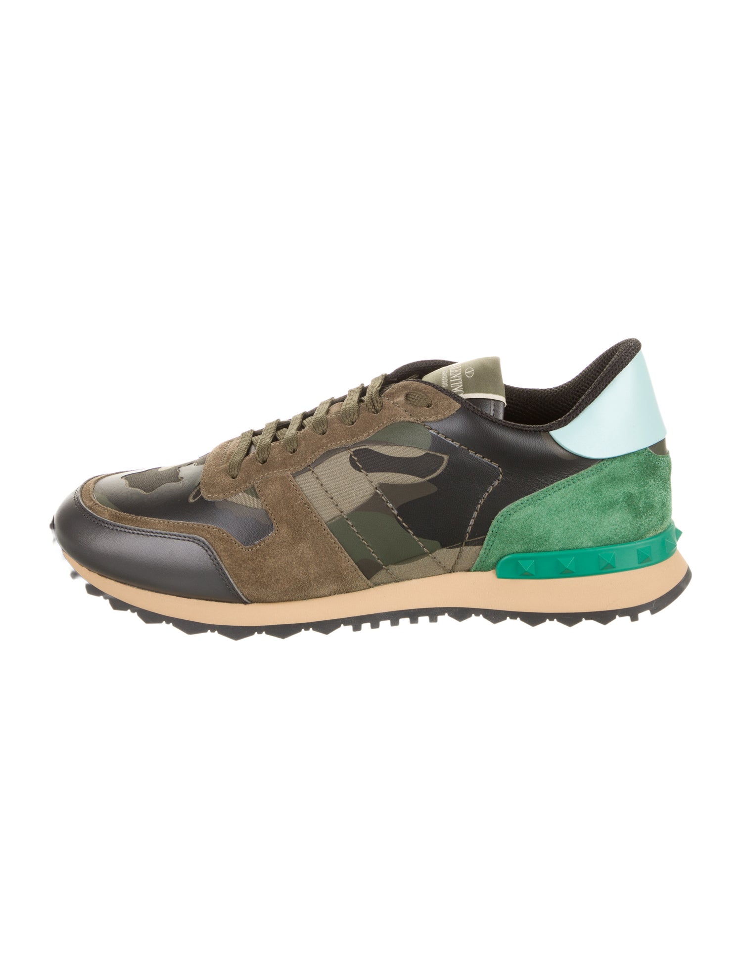 Valentino Leather Printed Athletic Sneakers