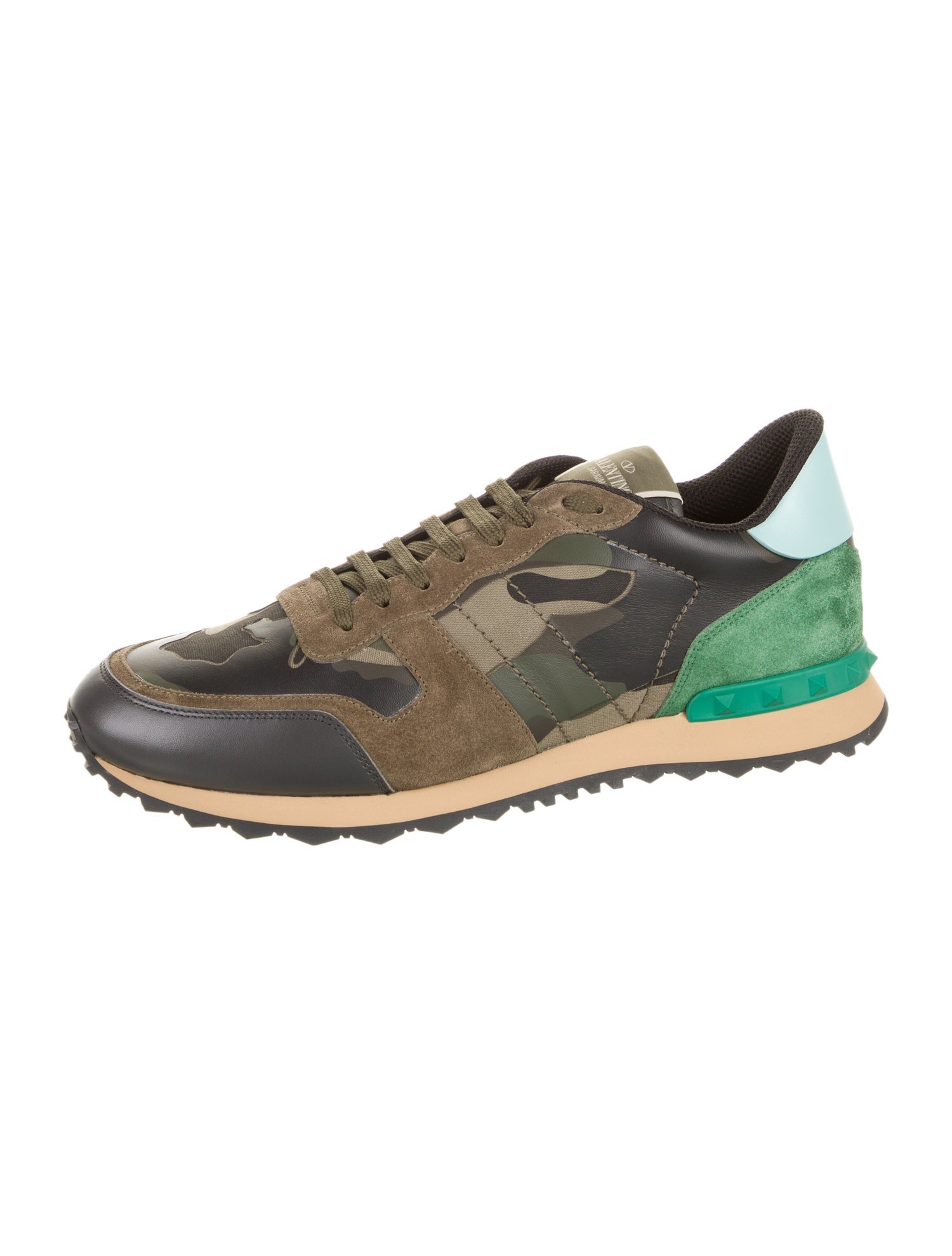 Valentino Leather Printed Athletic Sneakers