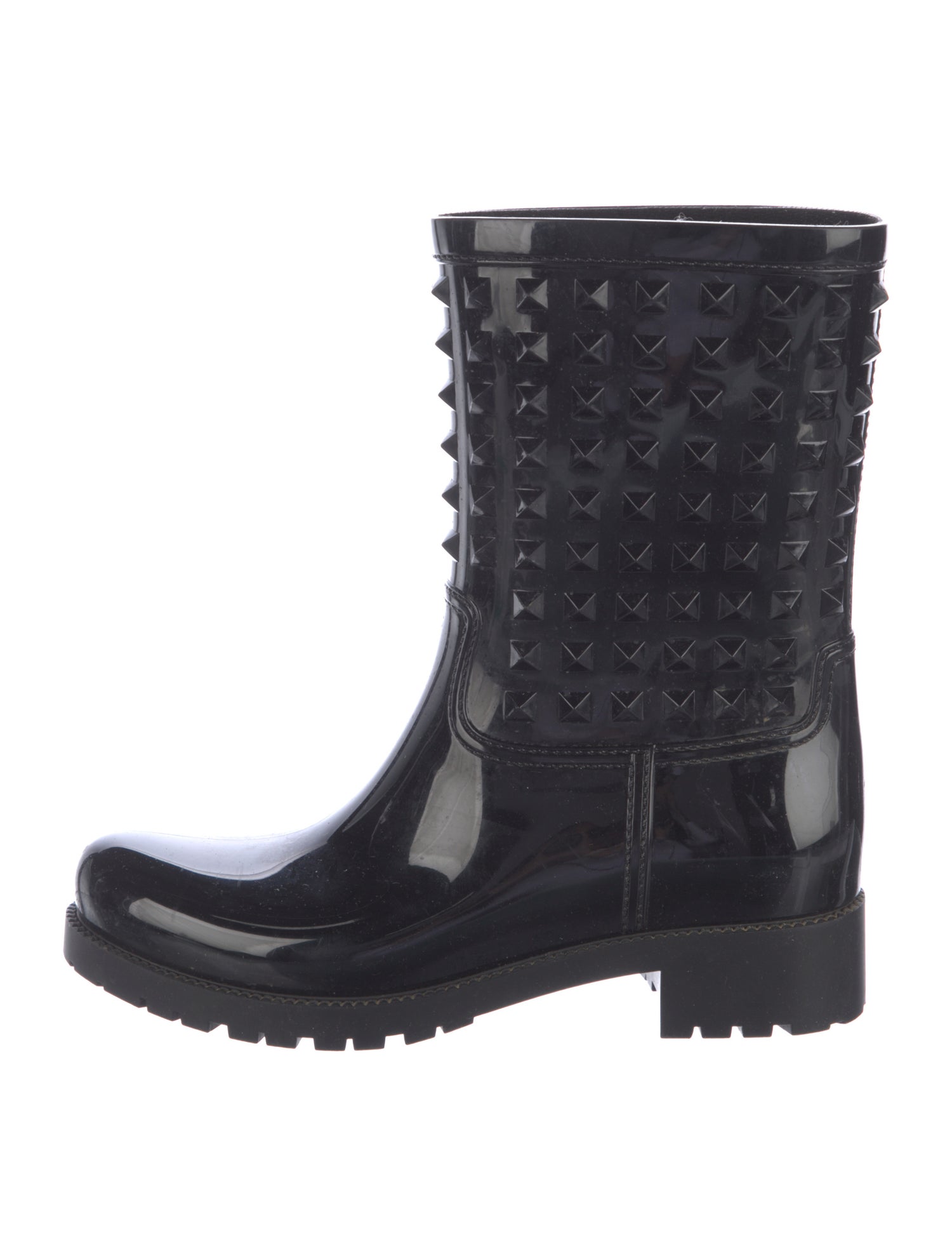 Valentino Rockstud Accents Rubber Rain Boots