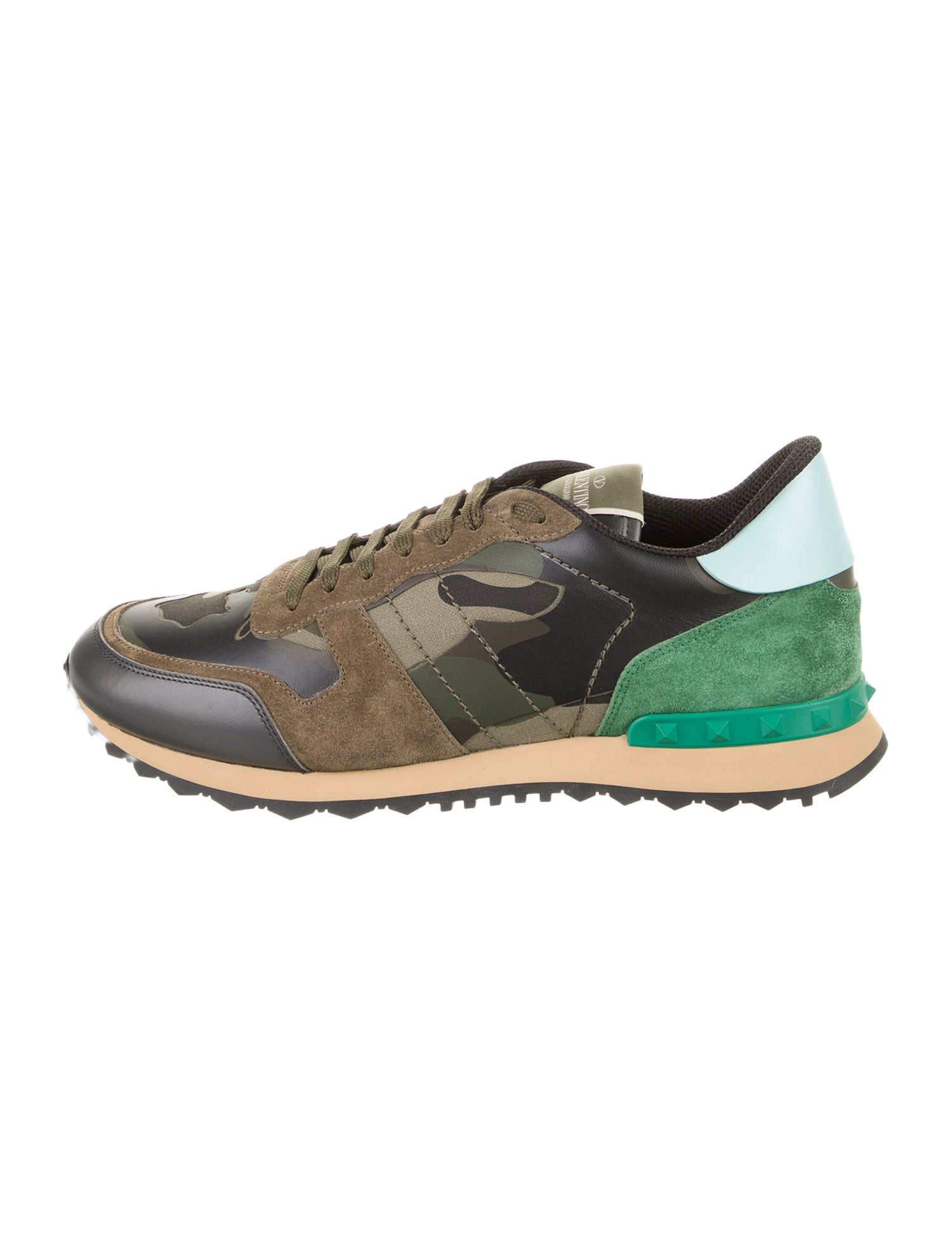 Valentino Leather Printed Athletic Sneakers