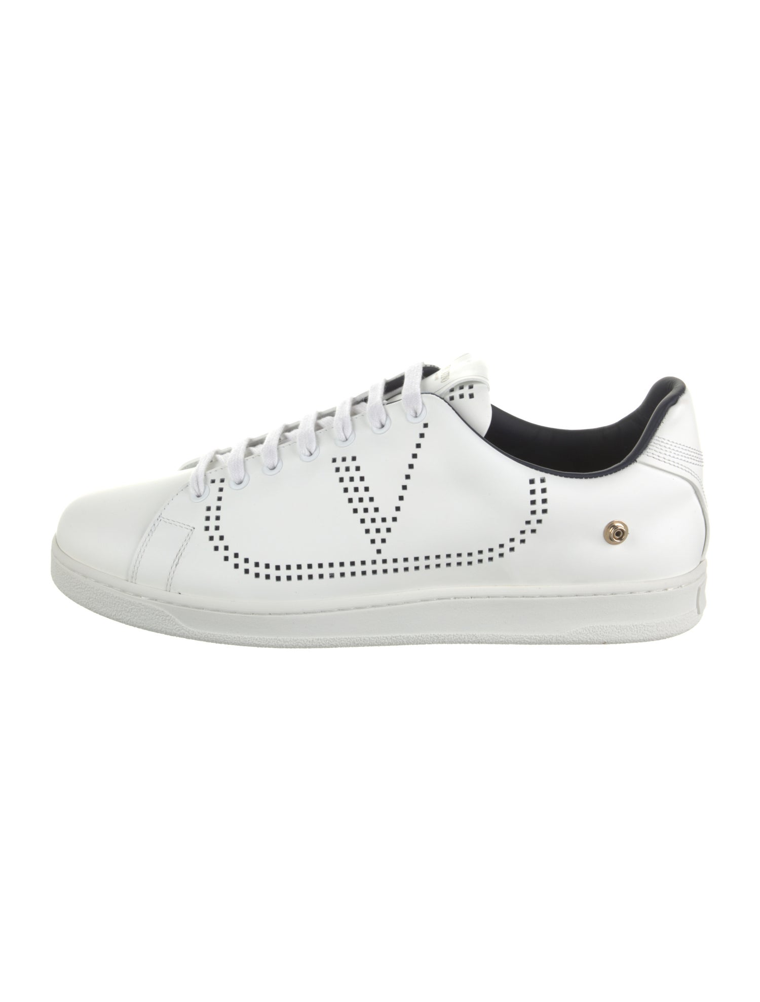 Valentino Leather Lasercut Accents Sneakers