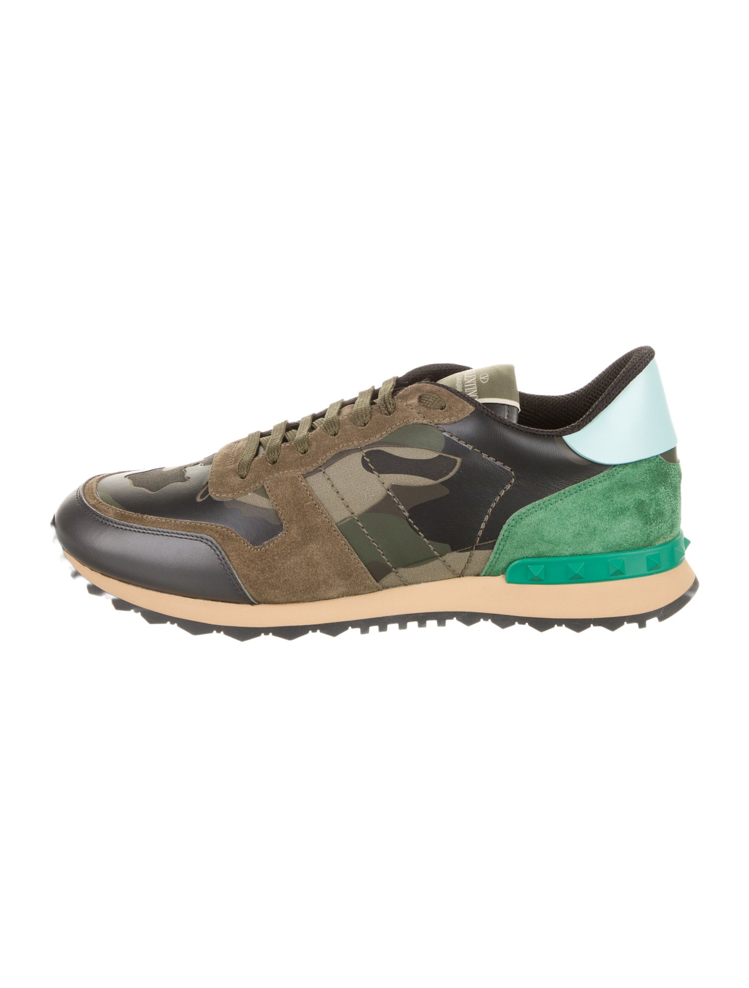 Valentino Leather Printed Athletic Sneakers